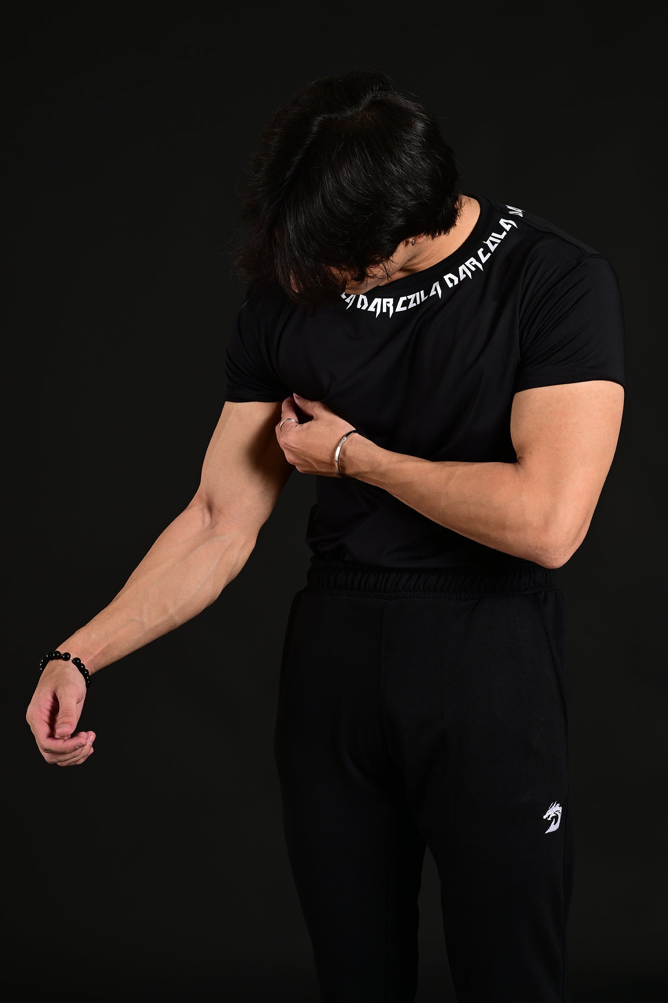 Black Athletic Compression Shirt for running, gym, and performance training