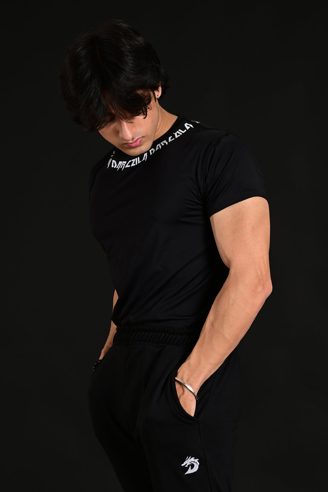 Black Compression T-Shirt for sports, running, and performance wear