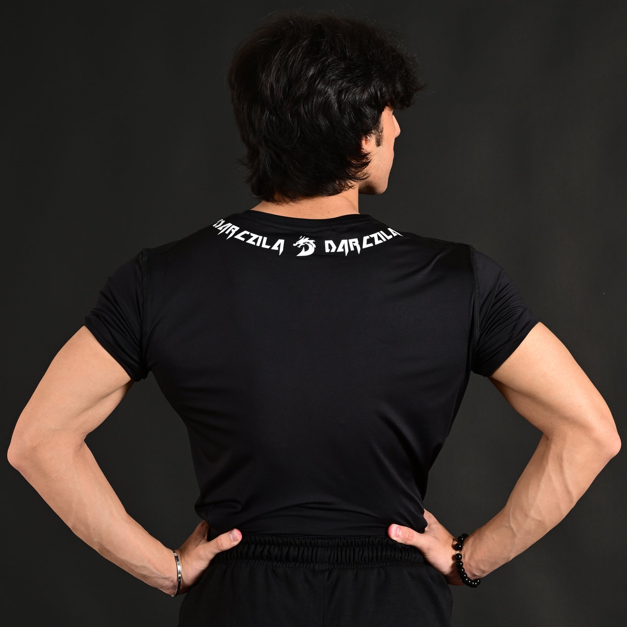 Black Short Sleeve Compression Shirt for gym workouts and athletic training