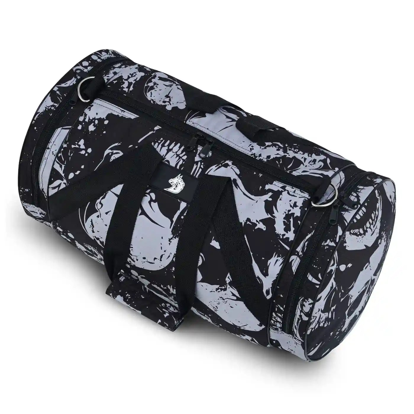 Grey skull training bag for fitness and workouts
