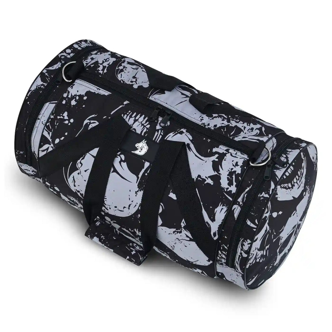 Grey skull training bag for fitness and workouts
