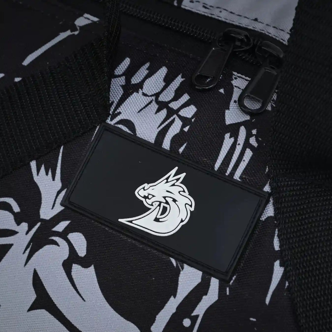 Stylish grey skull duffel bag for men