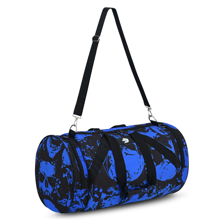 Premium navy skull sports bag with adjustable strap