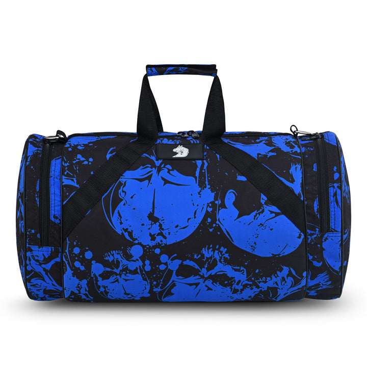 Navy skull gym duffel bag for sports and travel