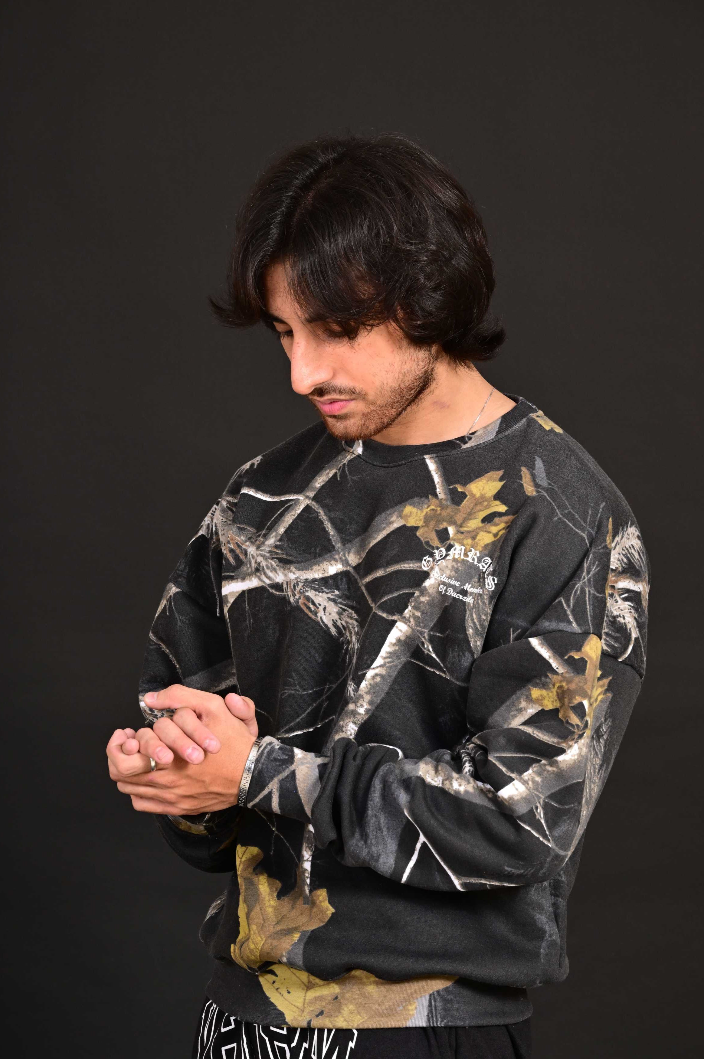 Camo Drop Shoulder Sweatshirt