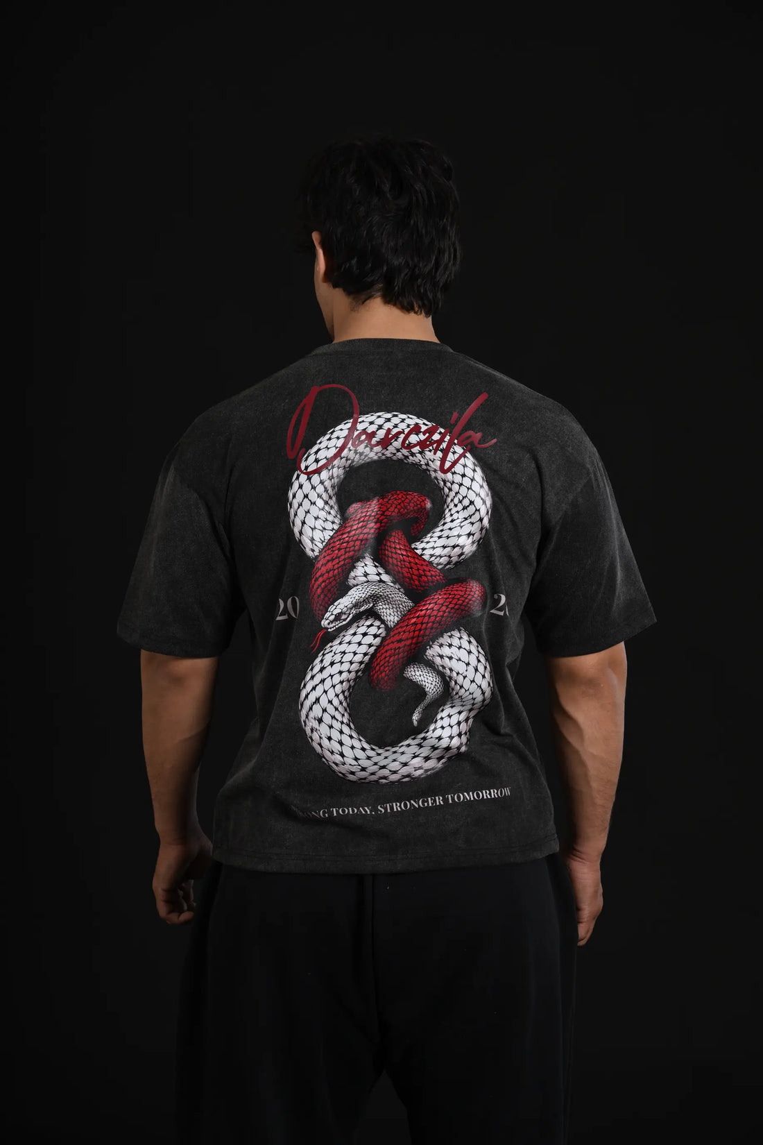 DARCZILA Serpent Oversized Shirt [ACID WASH]