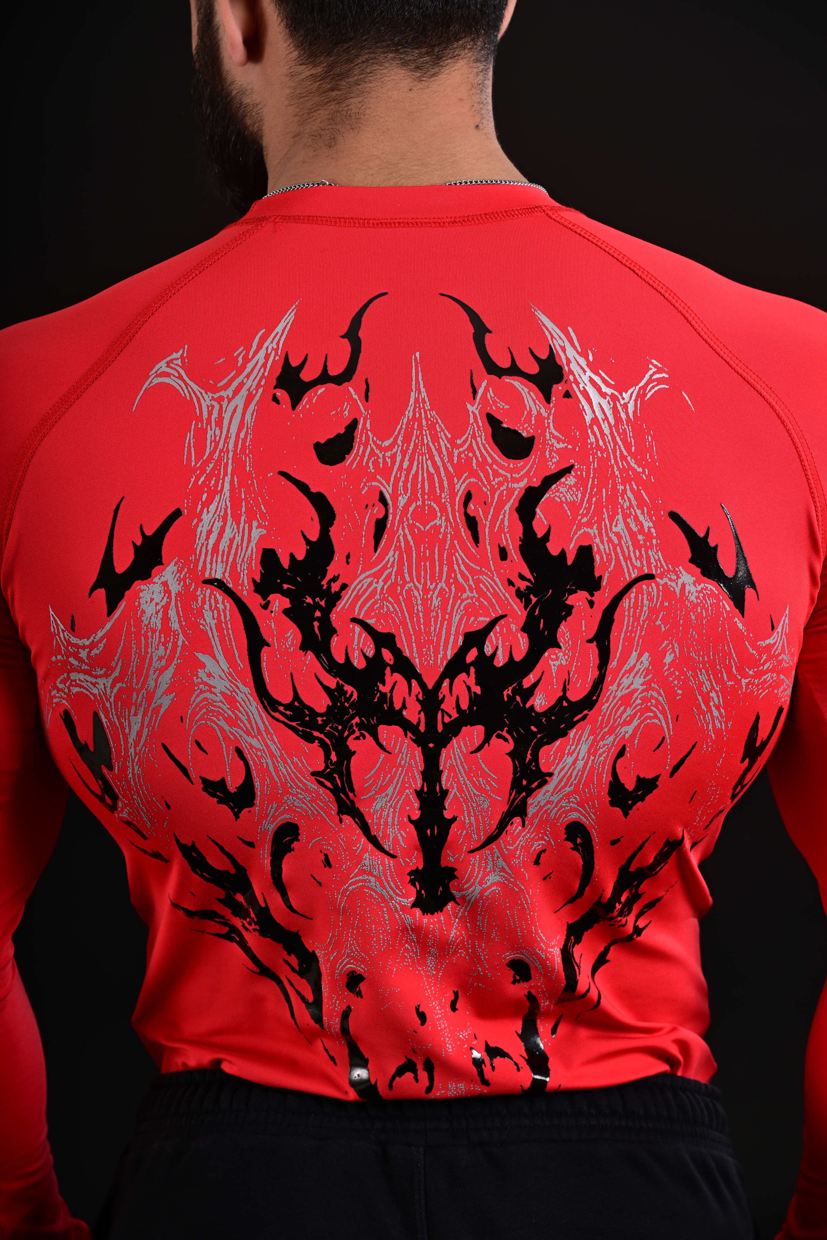 Energy design red compression gym shirt men Pakistan
