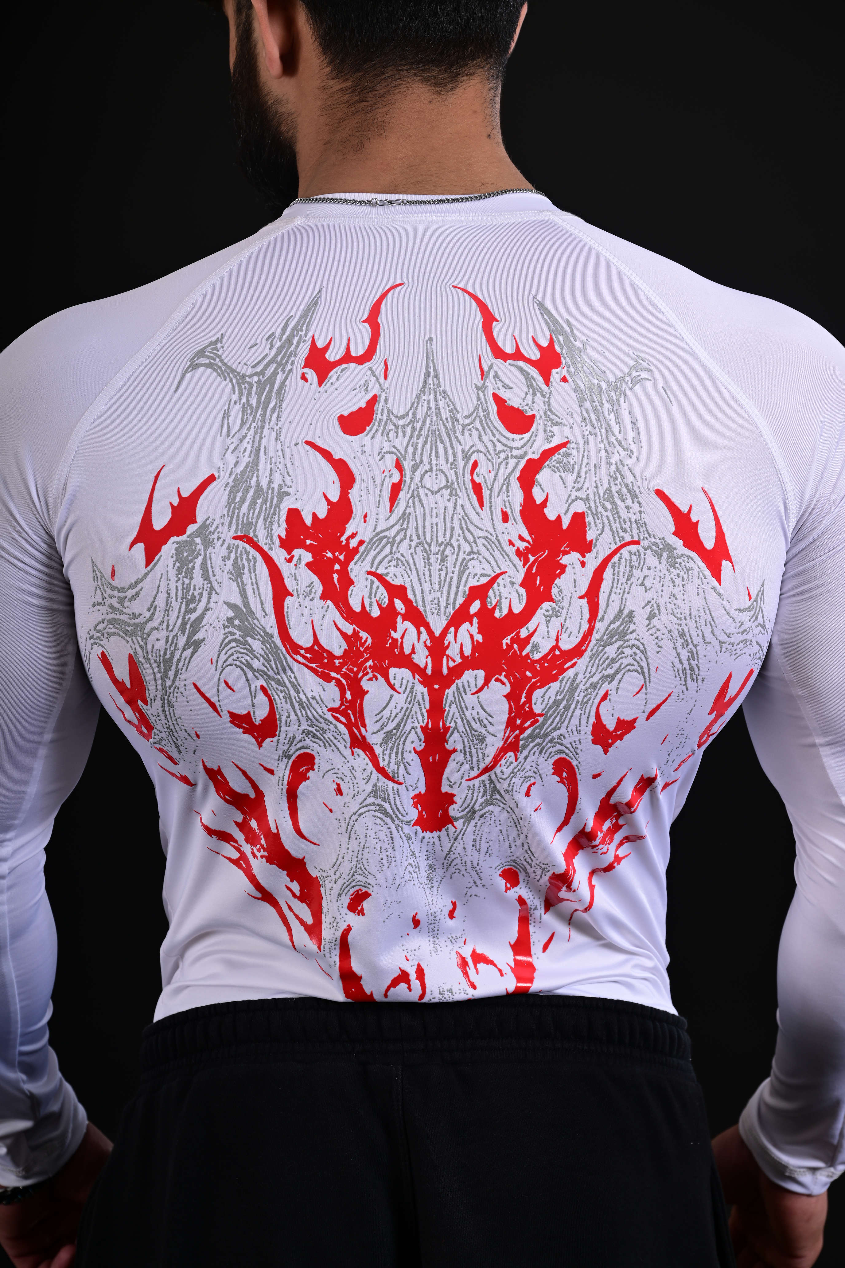 Energy design white compression gym shirt men Pakistan