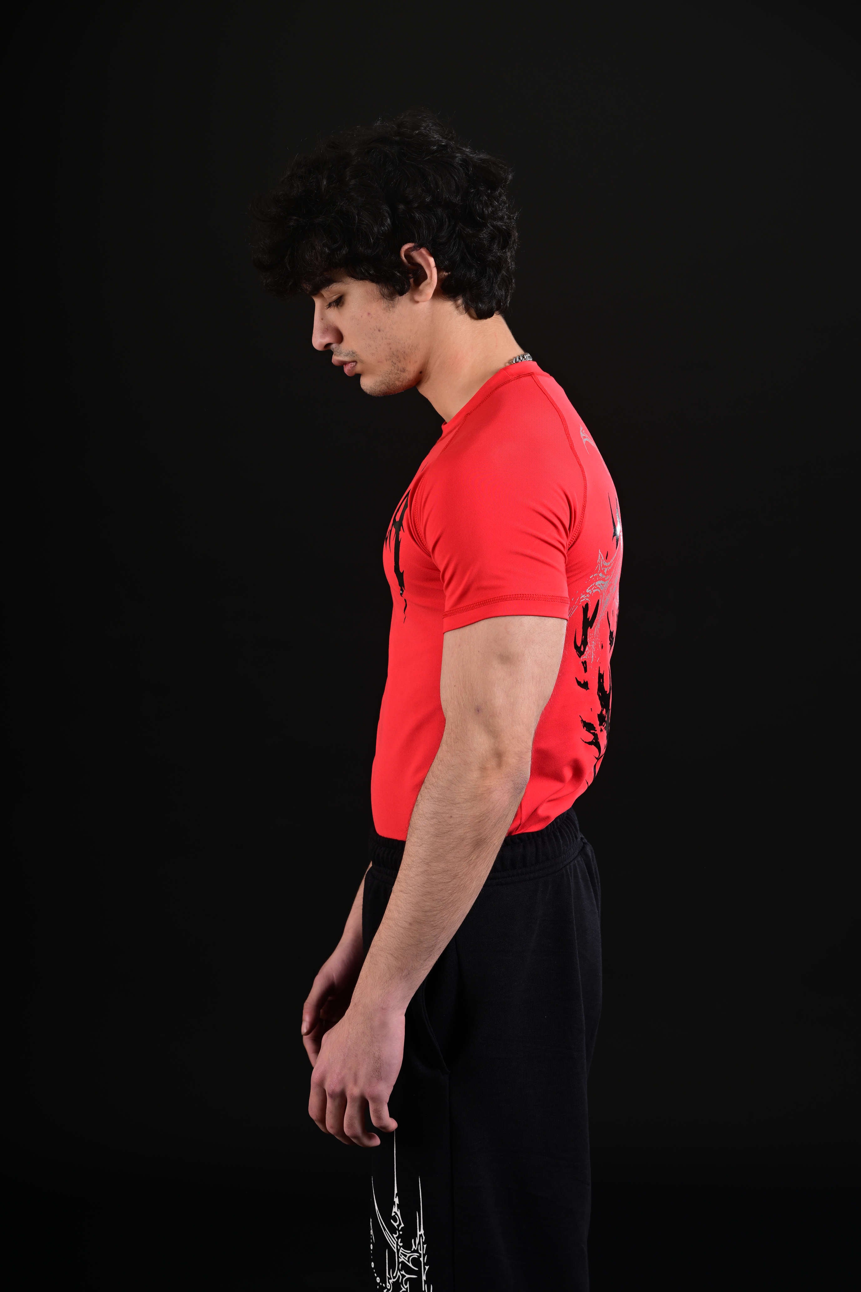 3D Energy red compression shirt muscle fit gym wear Pakistan
