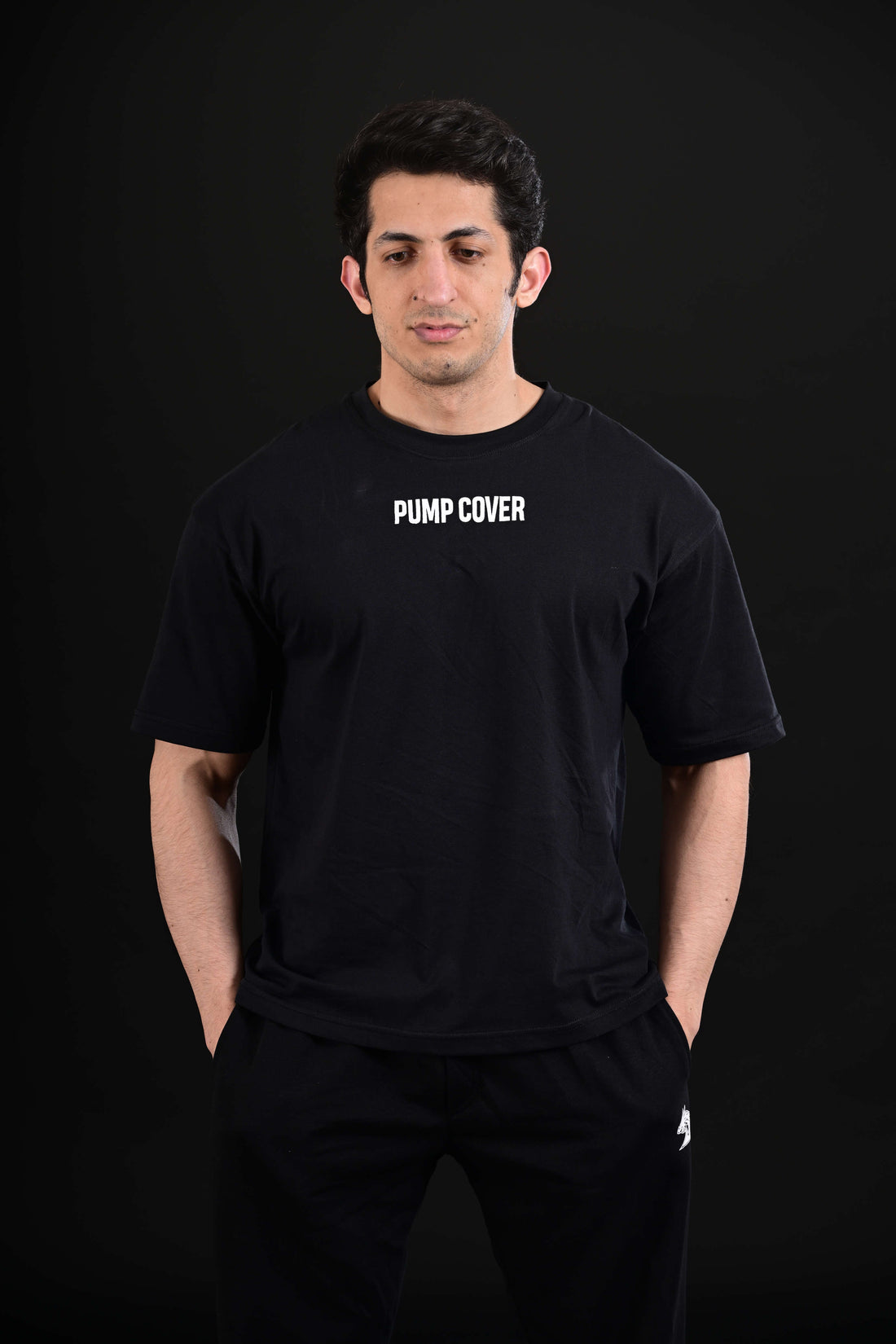 Pump Cover Drop Shoulder Black Oversized Gym T Shirt Men Pakistan
