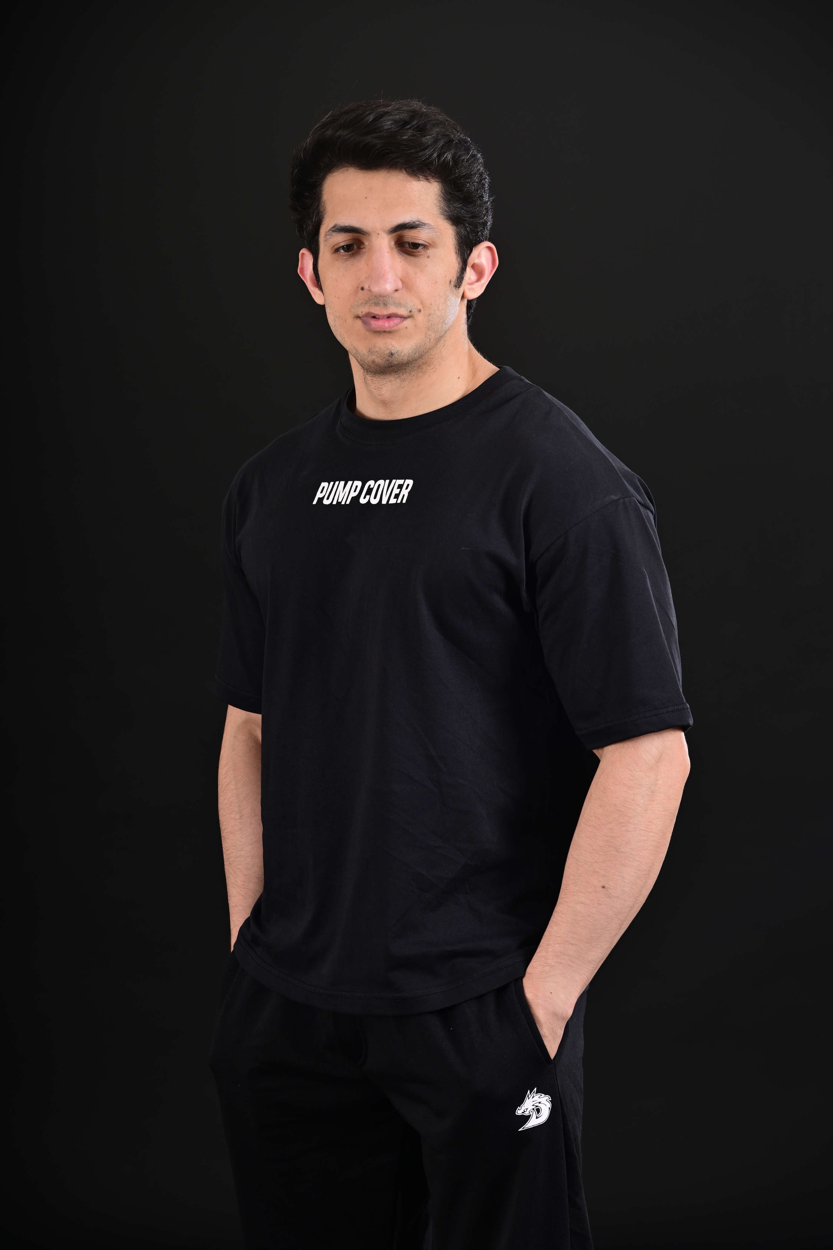 Pump Cover Drop Shoulder Black Gym Cover Up T Shirt Pakistan
