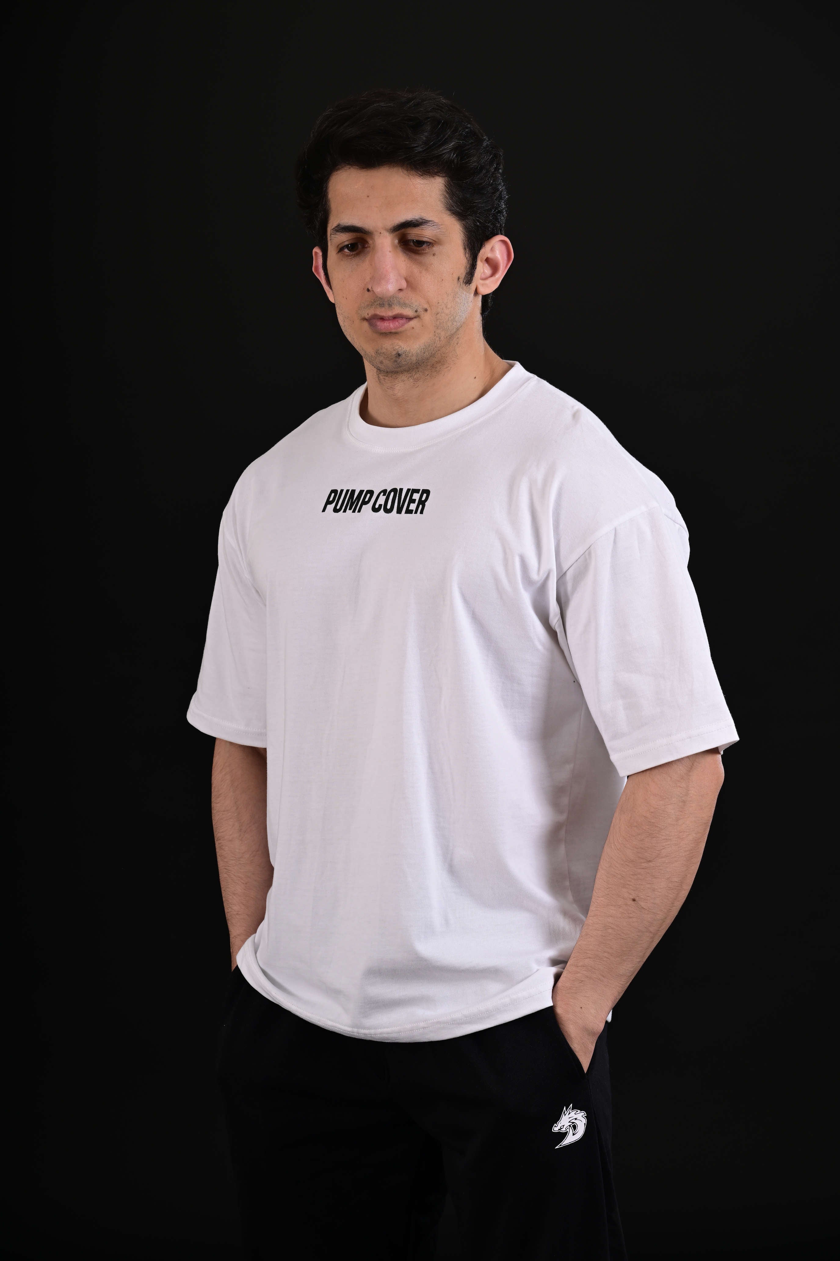 Pump Cover Drop Shoulder White Workout T Shirt Men Pakistan

