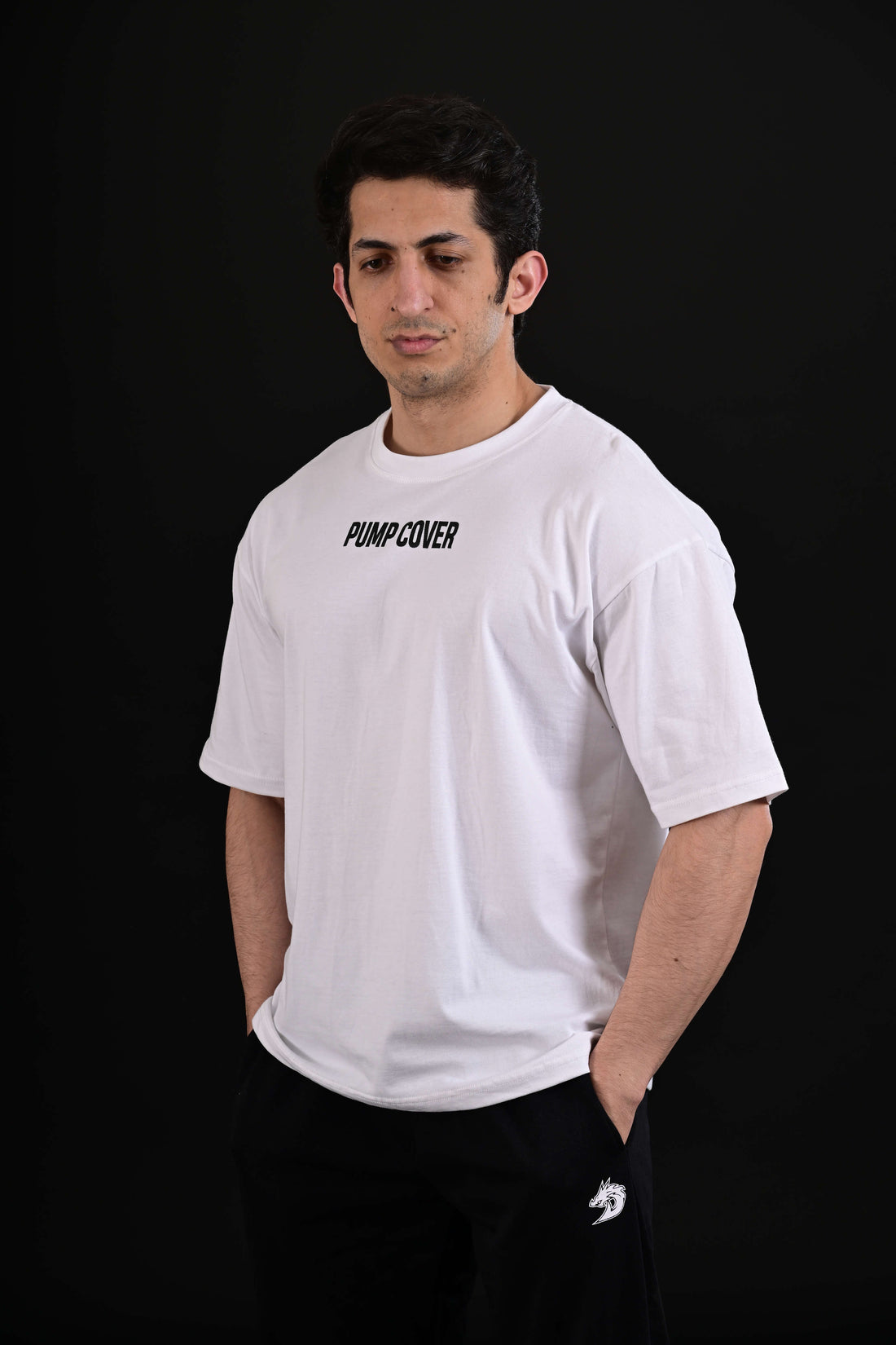 Pump Cover Drop Shoulder White Workout T Shirt Men Pakistan

