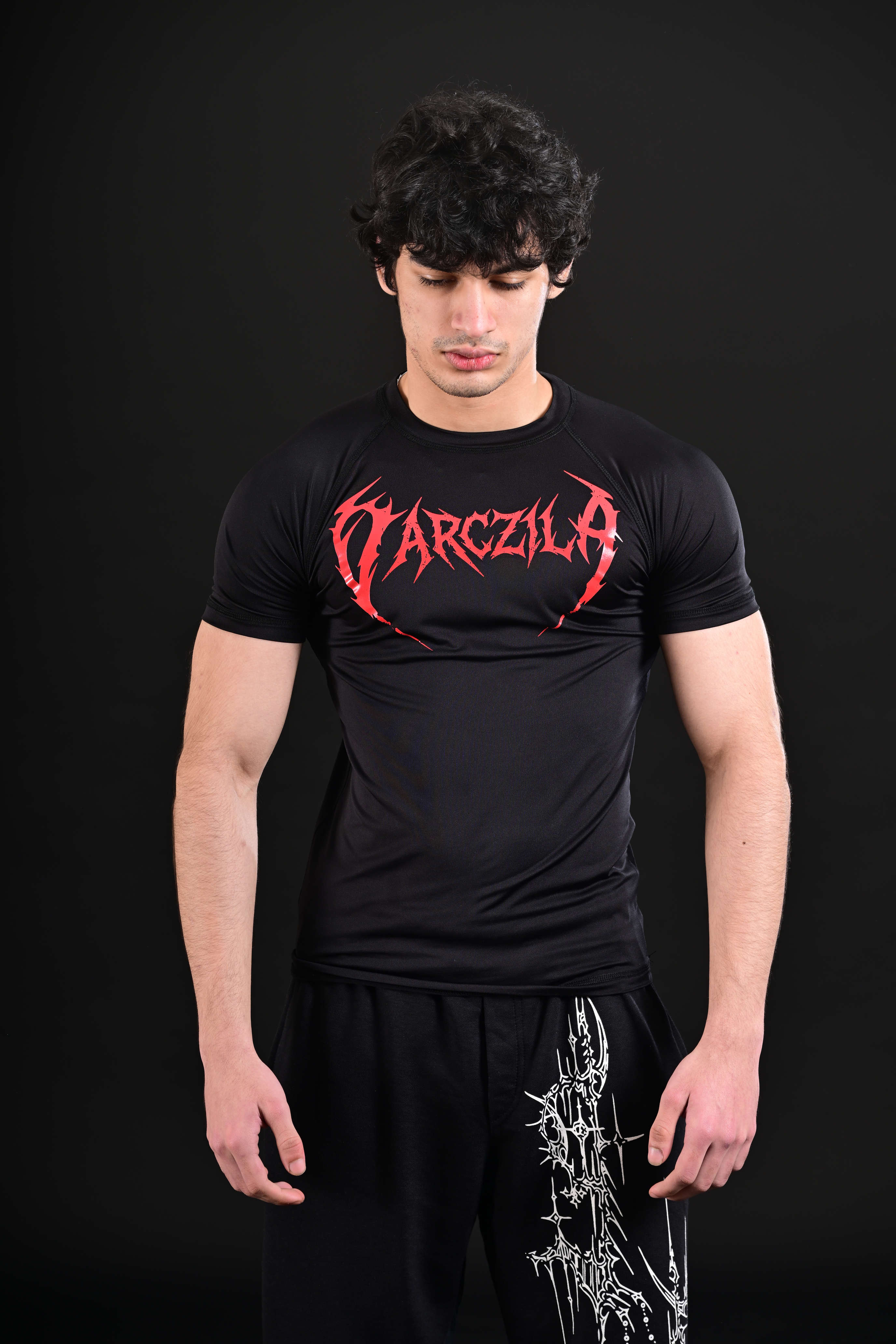 Black compression gym shirt men by Darczila Pakistan
