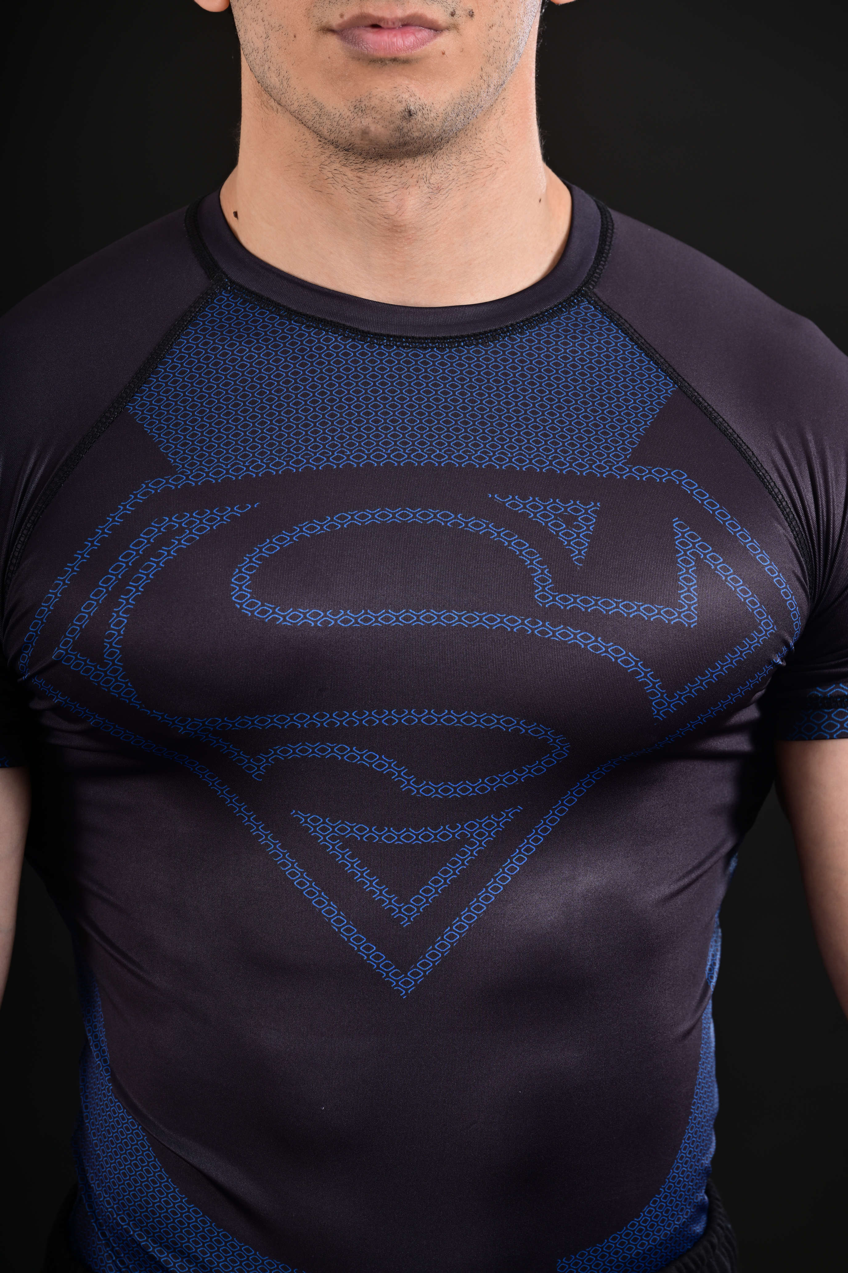Superman Blue Compression T-Shirt – Performance Gym & Sport