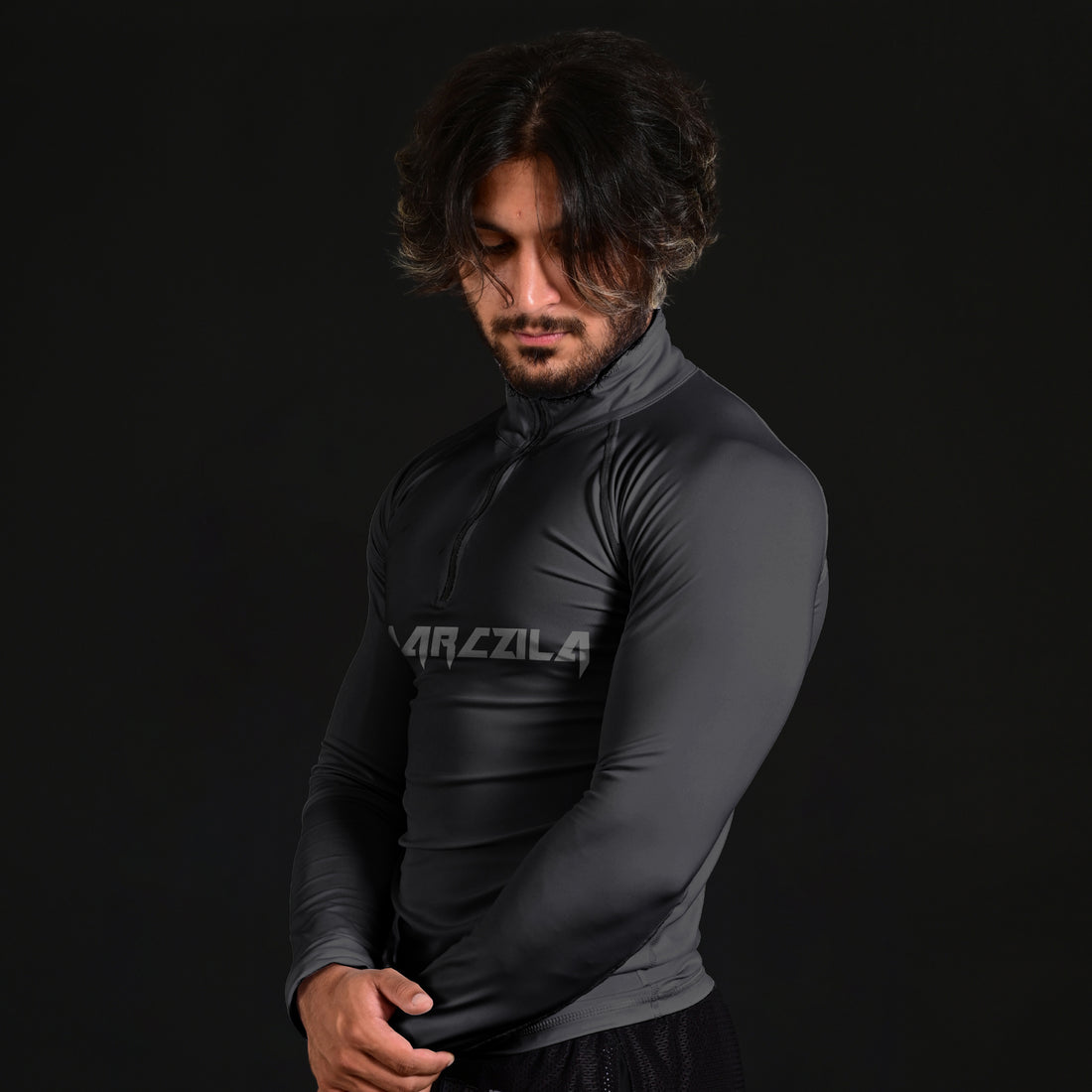 Collar Compression Shirt Black (Full Sleeves)