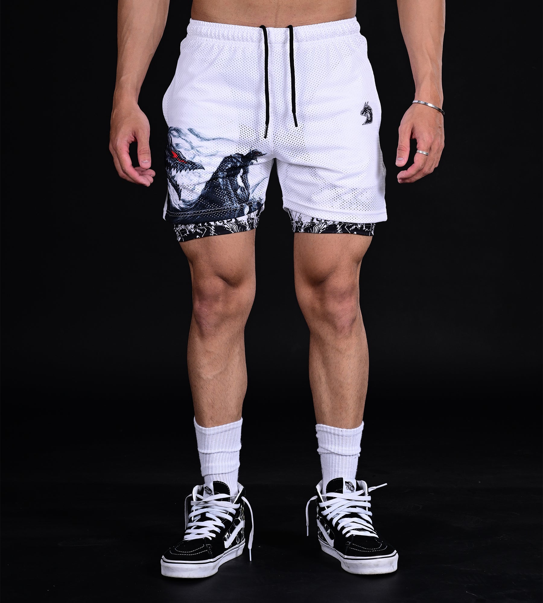 Anime Mesh Shorts (White)