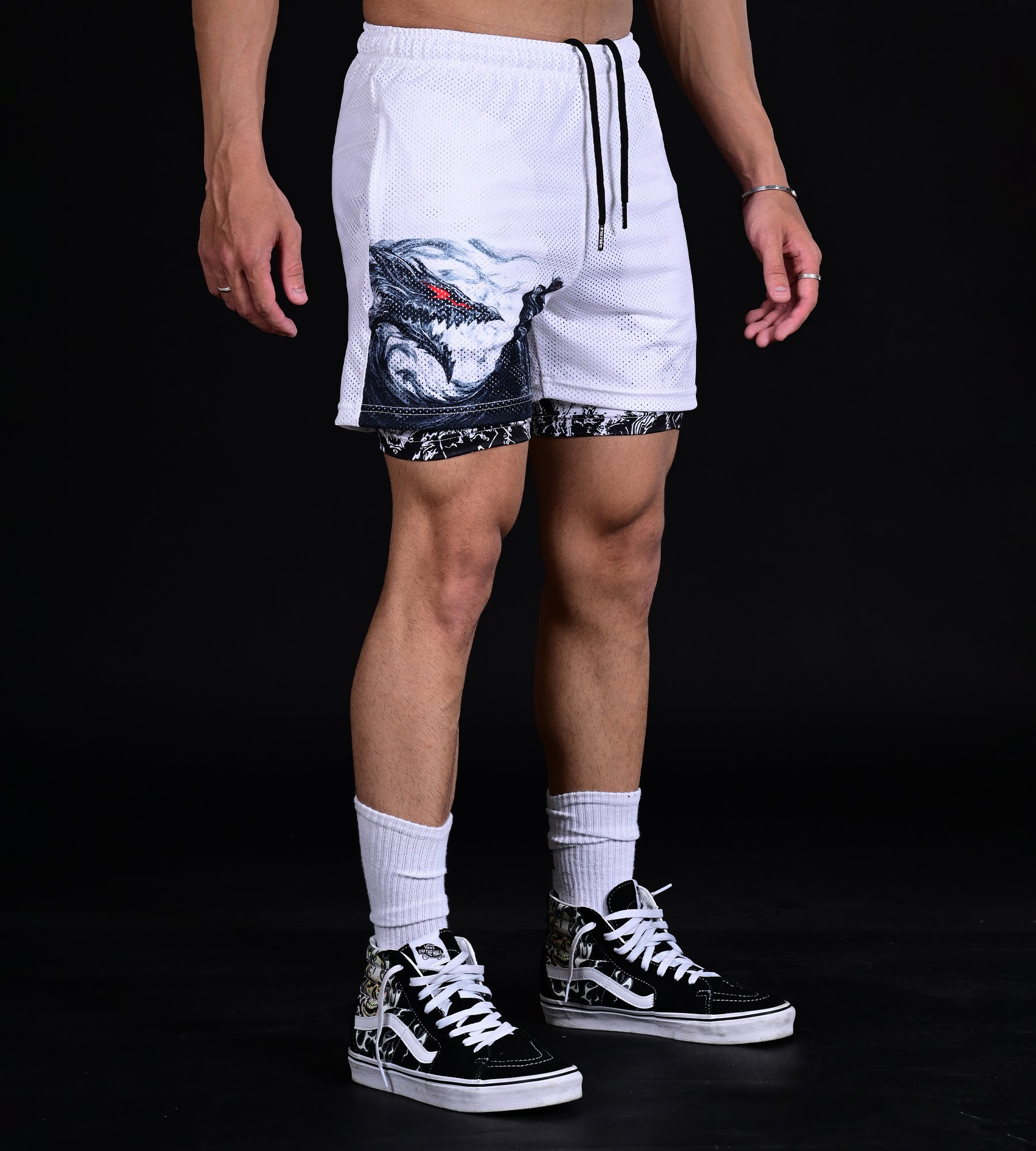 Anime Mesh Shorts (White)