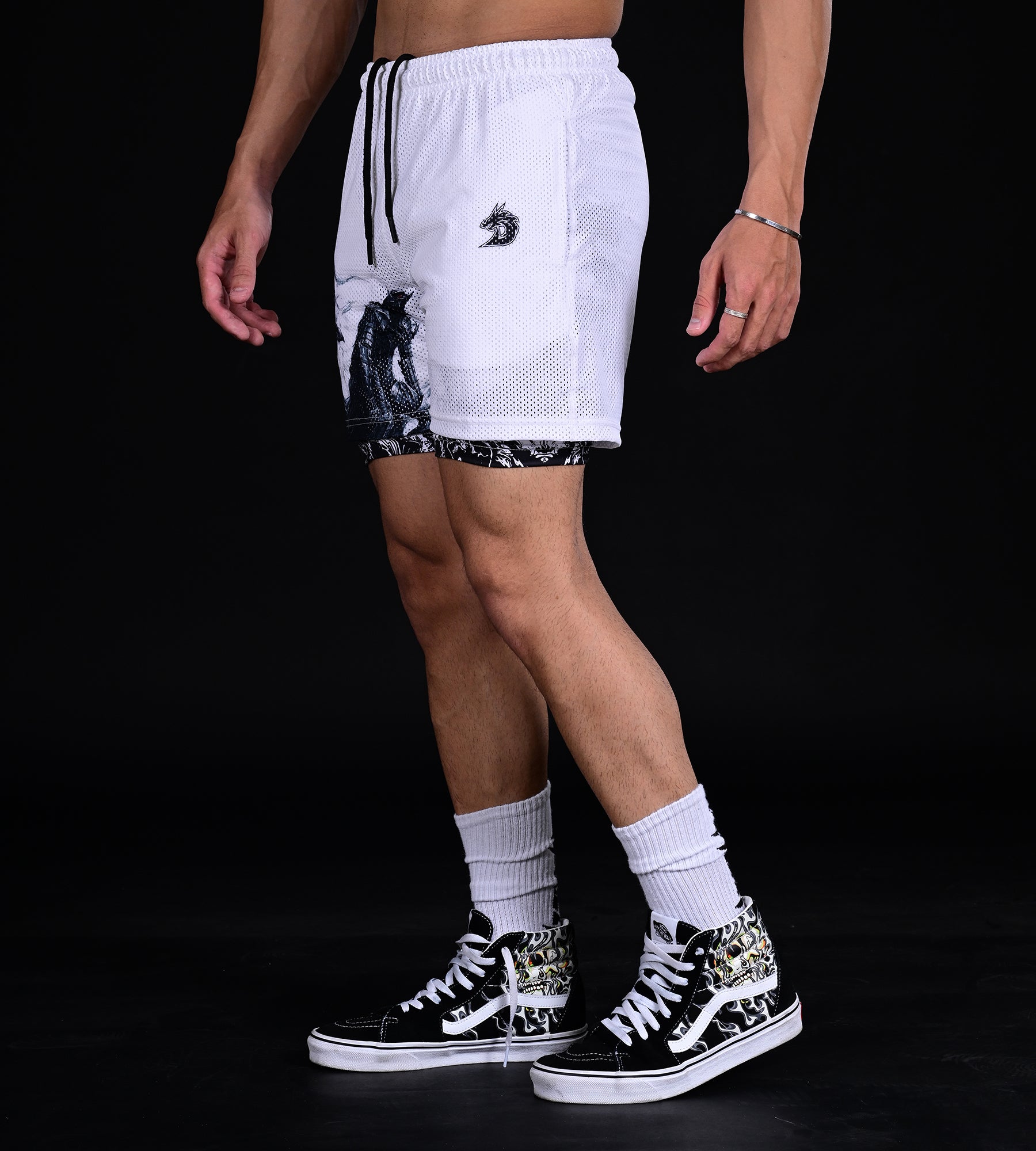 Anime Mesh Shorts (White)