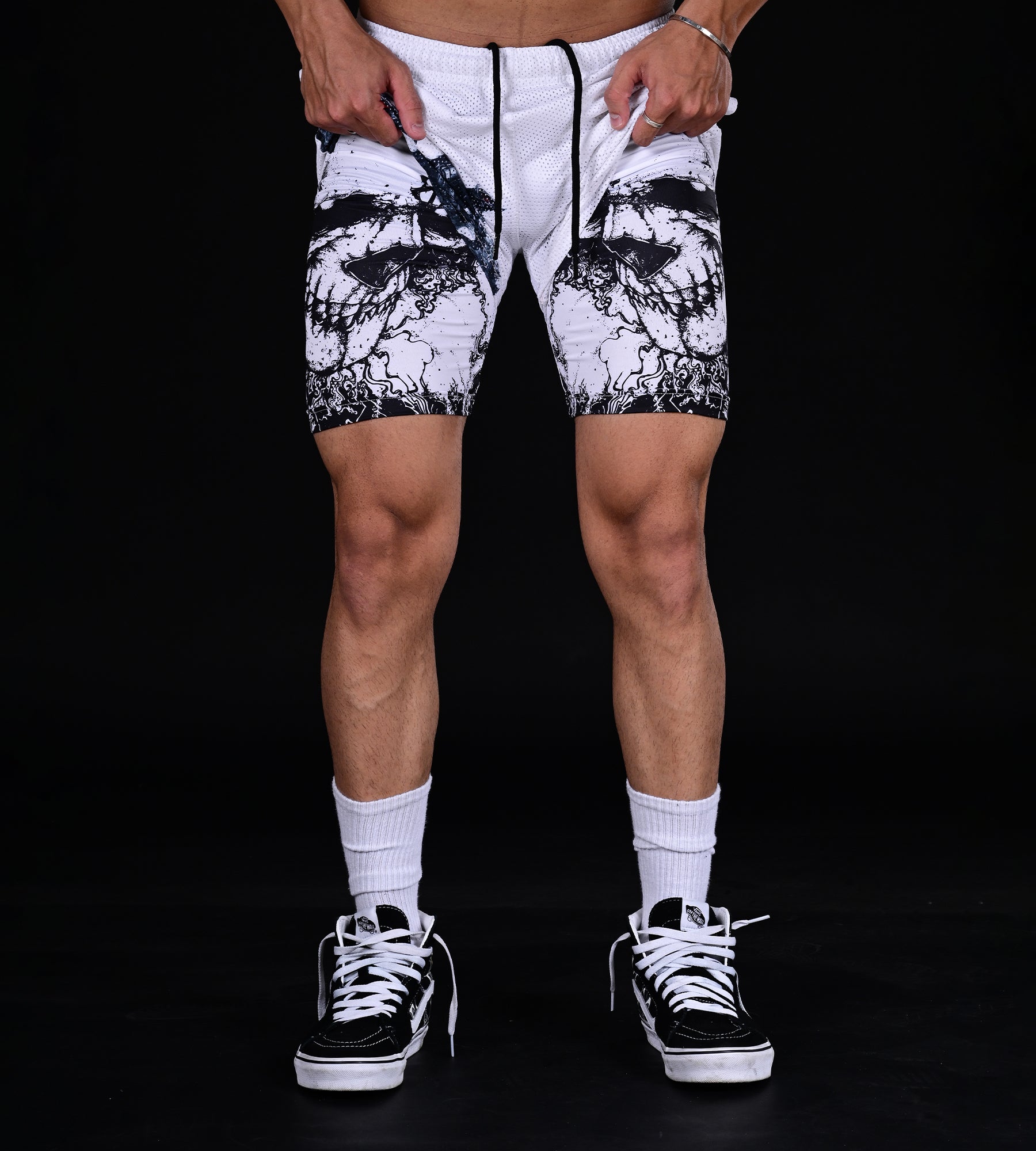 Anime Mesh Shorts (White)