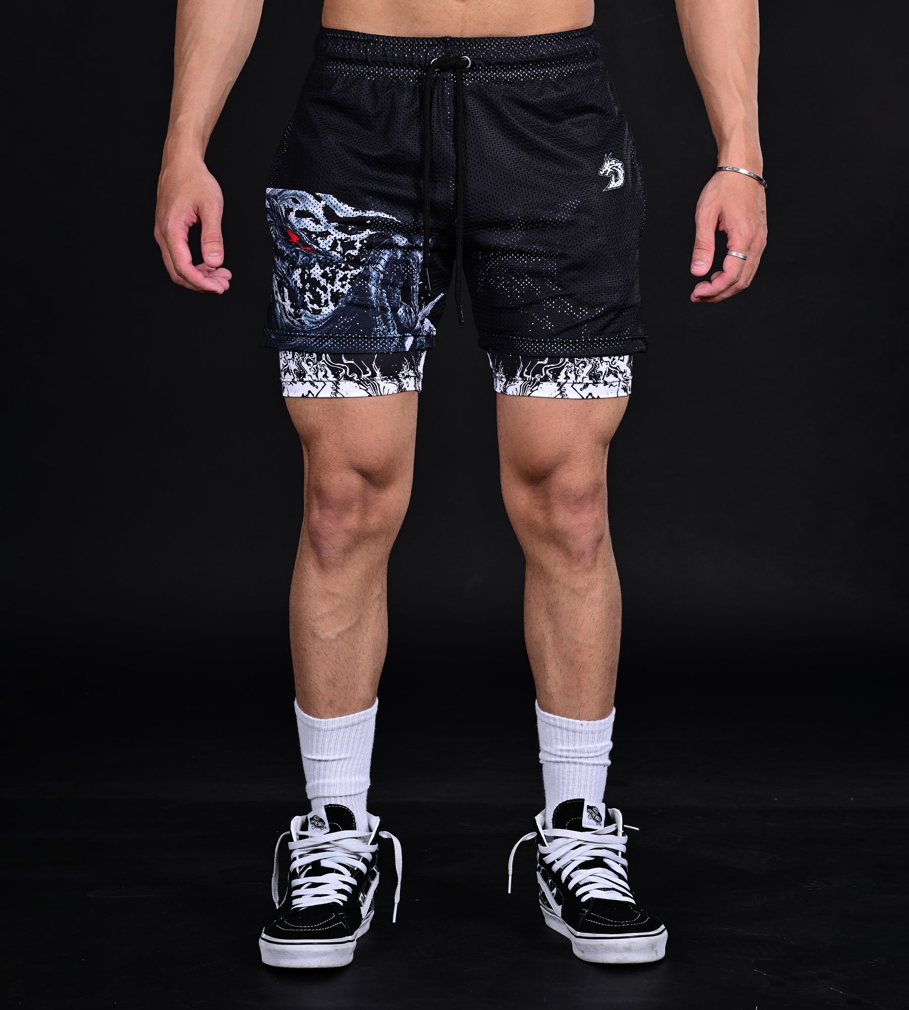 Anime Mesh Shorts (Black)