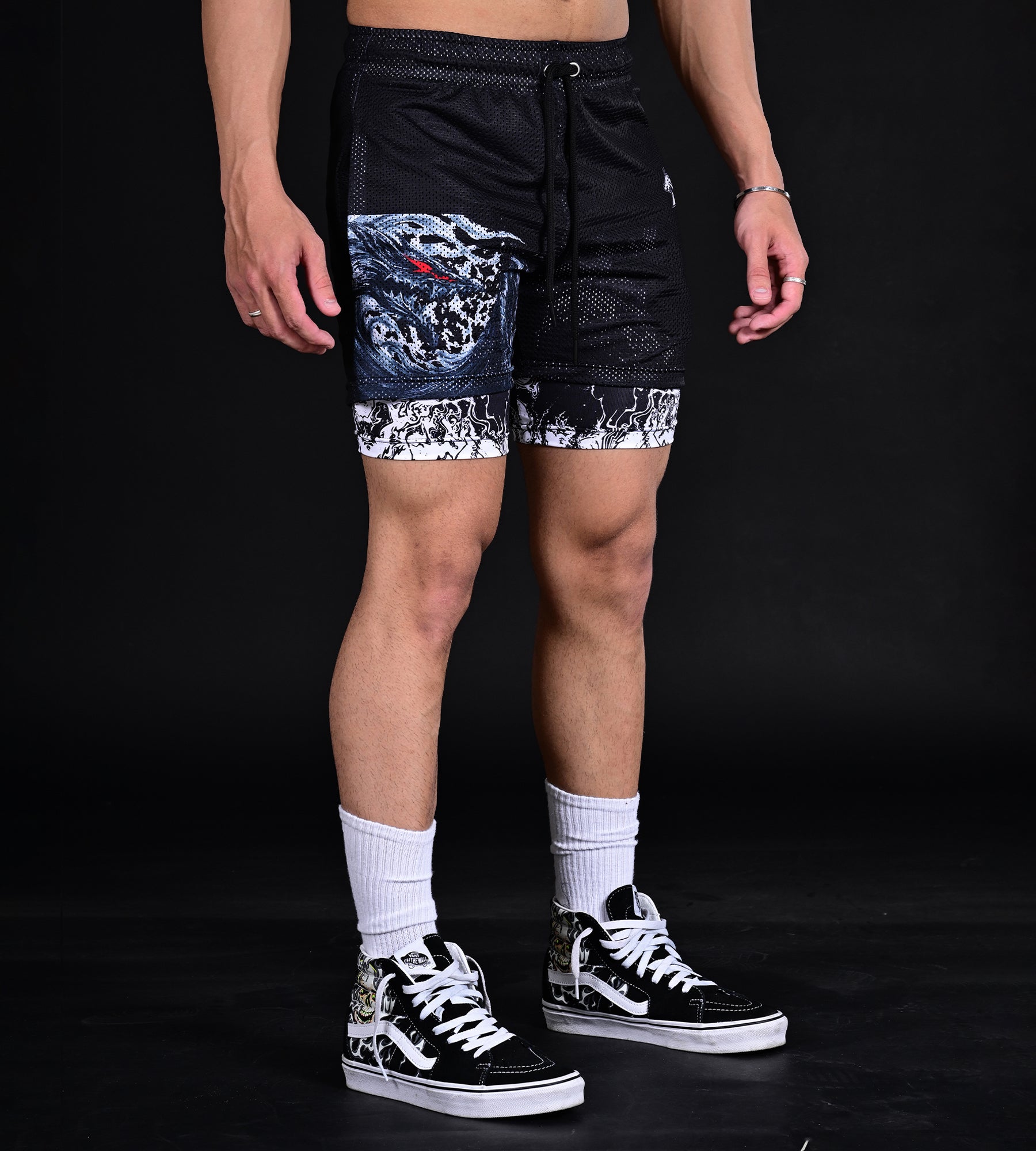 Anime Mesh Shorts (Black)
