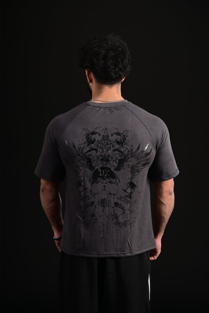 Skull Oversize Tee (GREY)