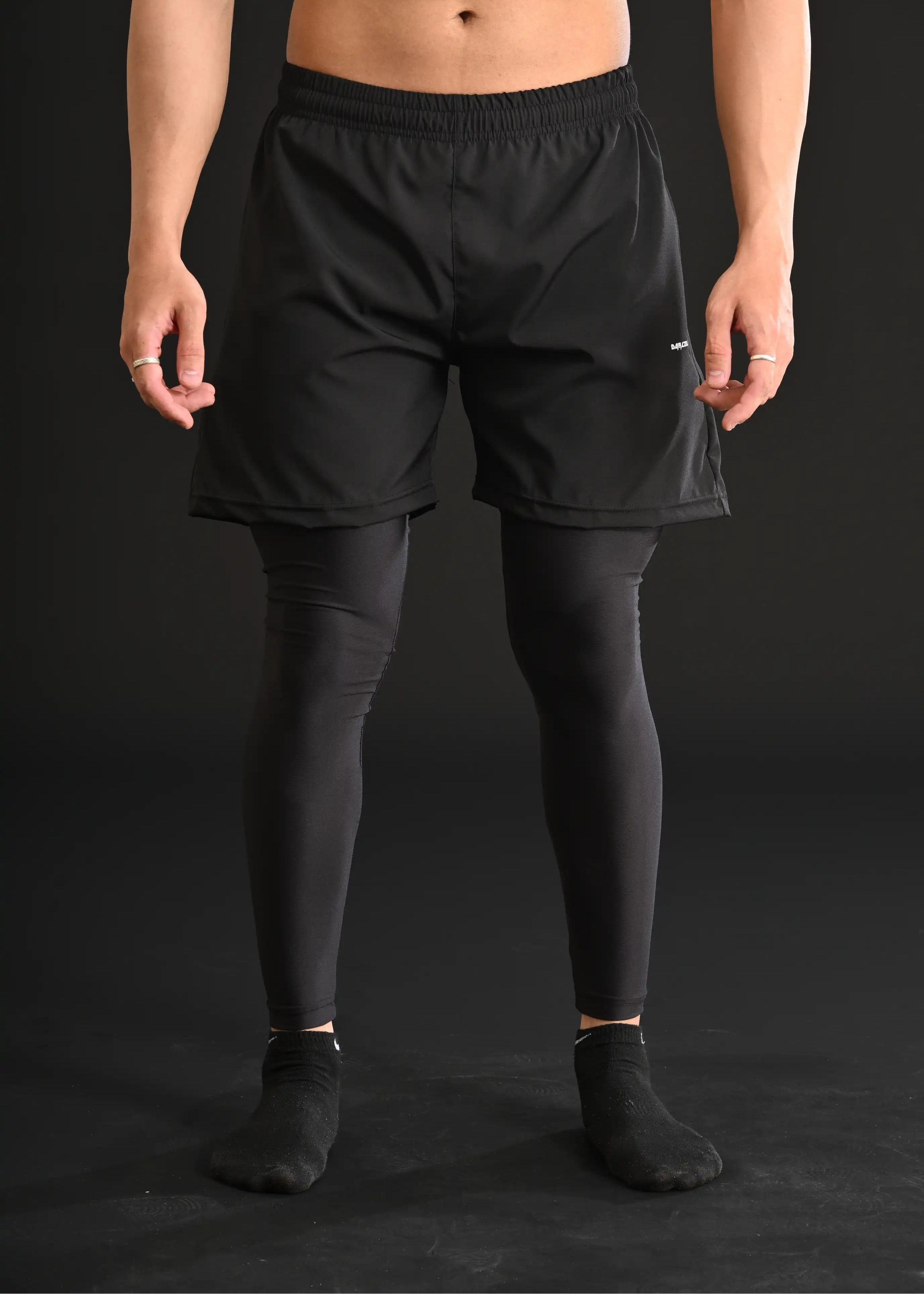 Darczila Shorts with Compression Leggings [BLACK]