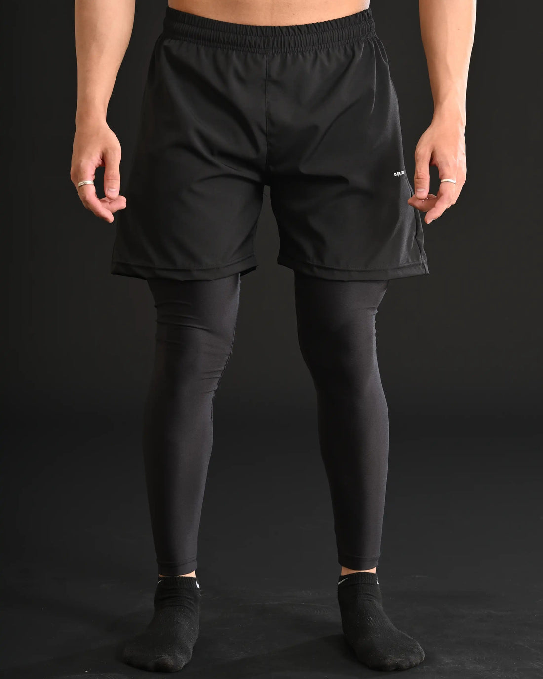 Darczila Shorts with Compression Leggings [BLACK]