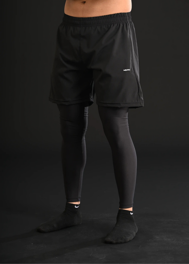 Darczila Shorts with Compression Leggings [BLACK]