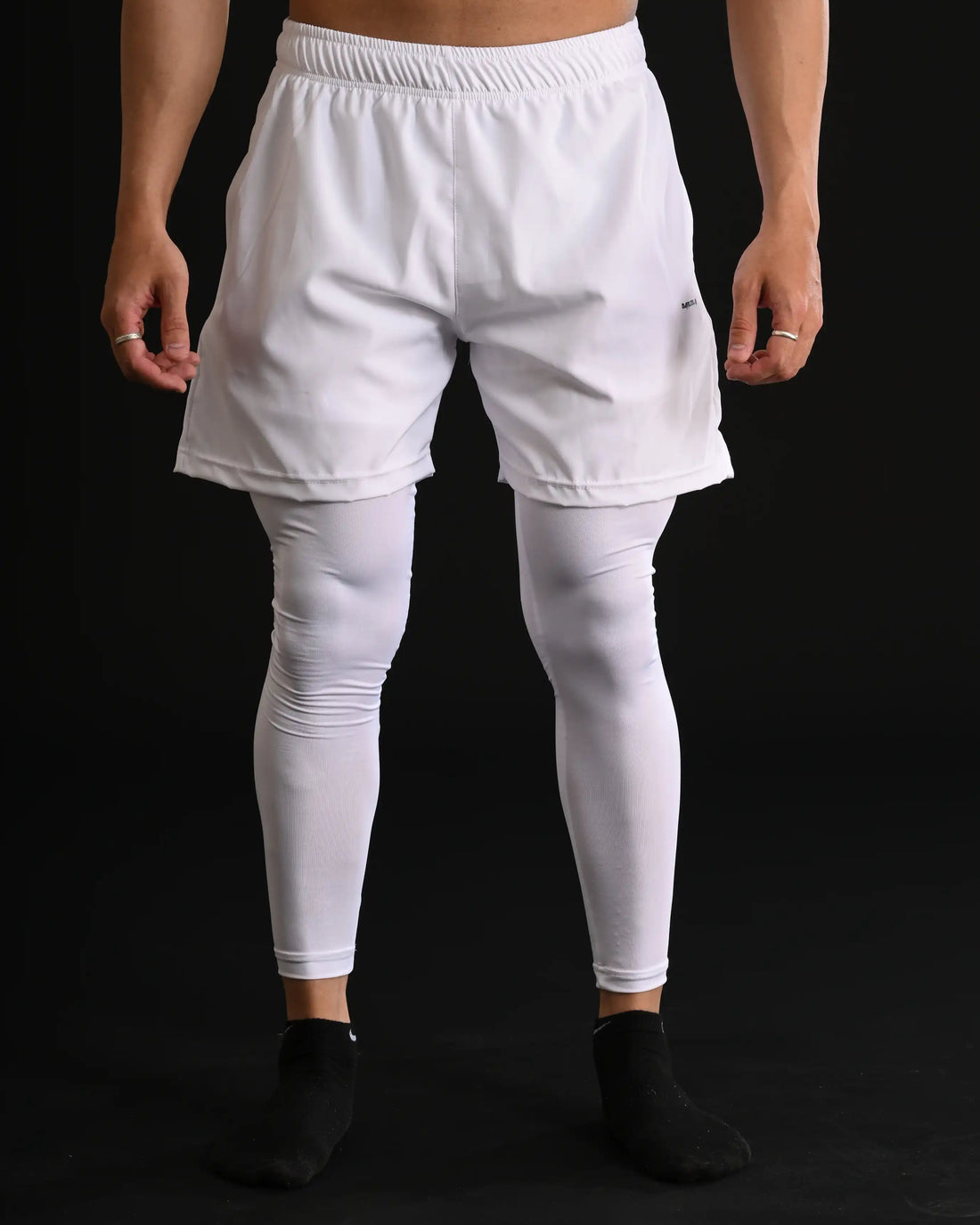 Darczila Shorts with Compression Leggings [WHITE]