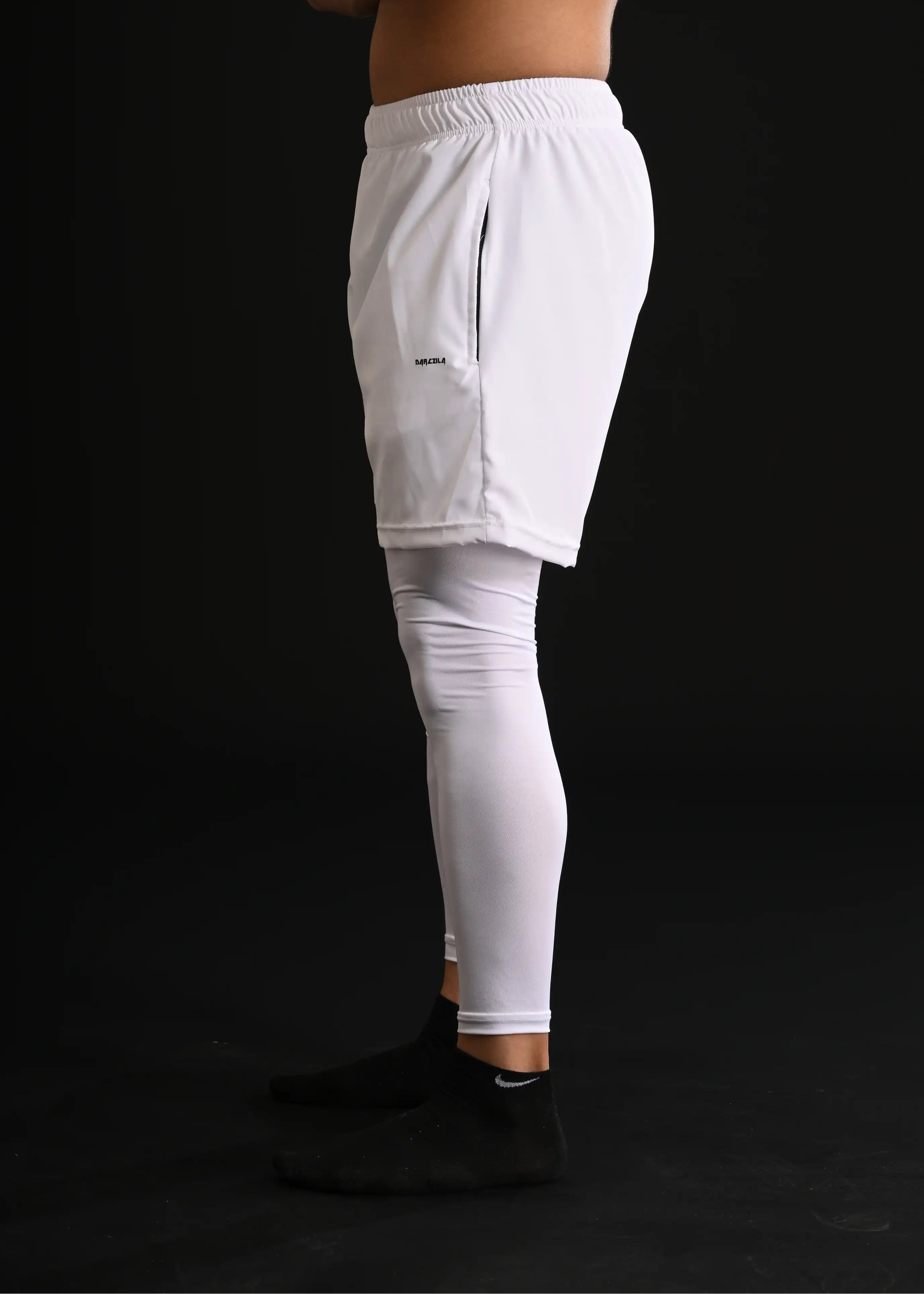 Darczila Shorts with Compression Leggings [WHITE]