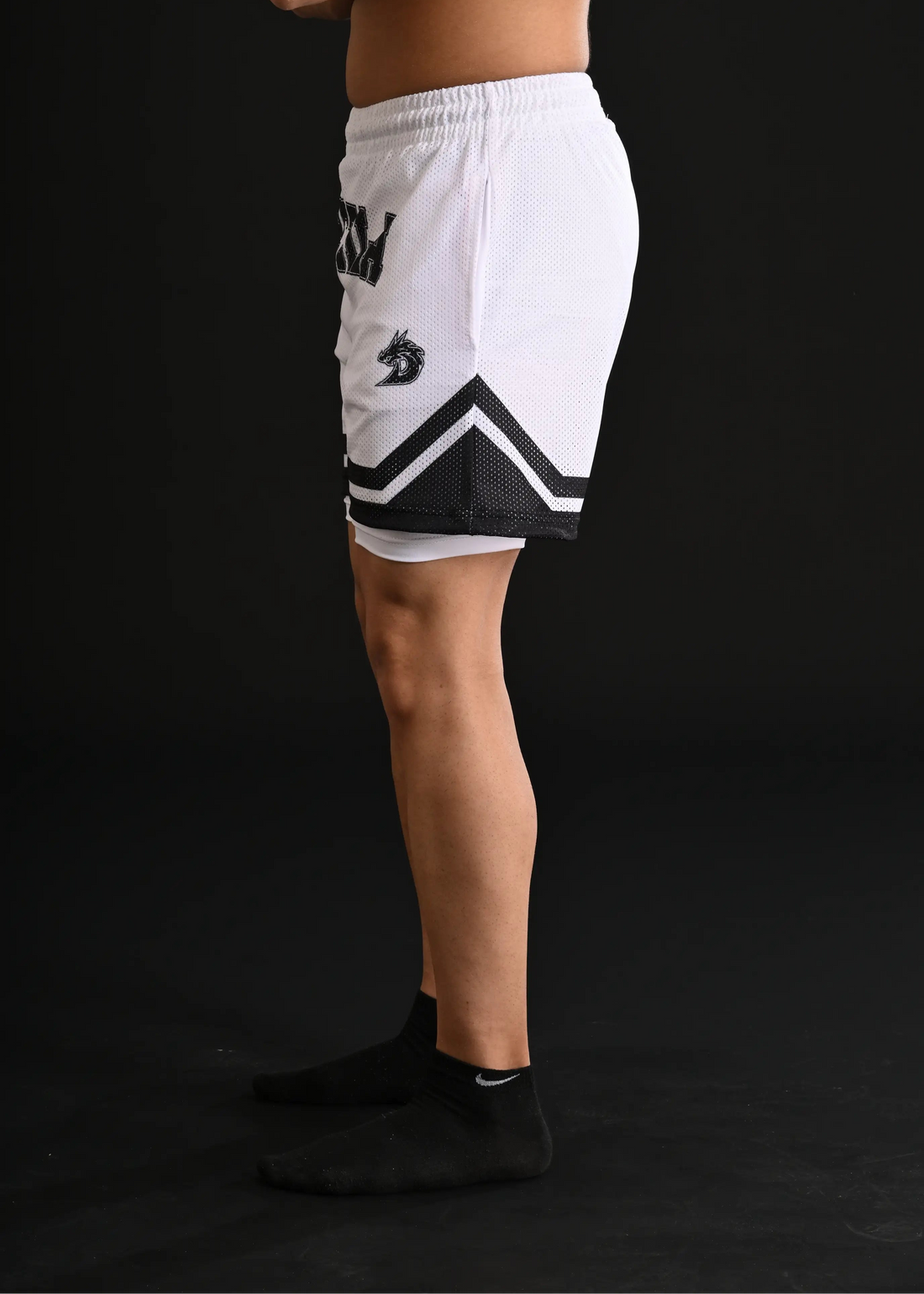 Titan Mesh Shorts with Compression [WHITE]