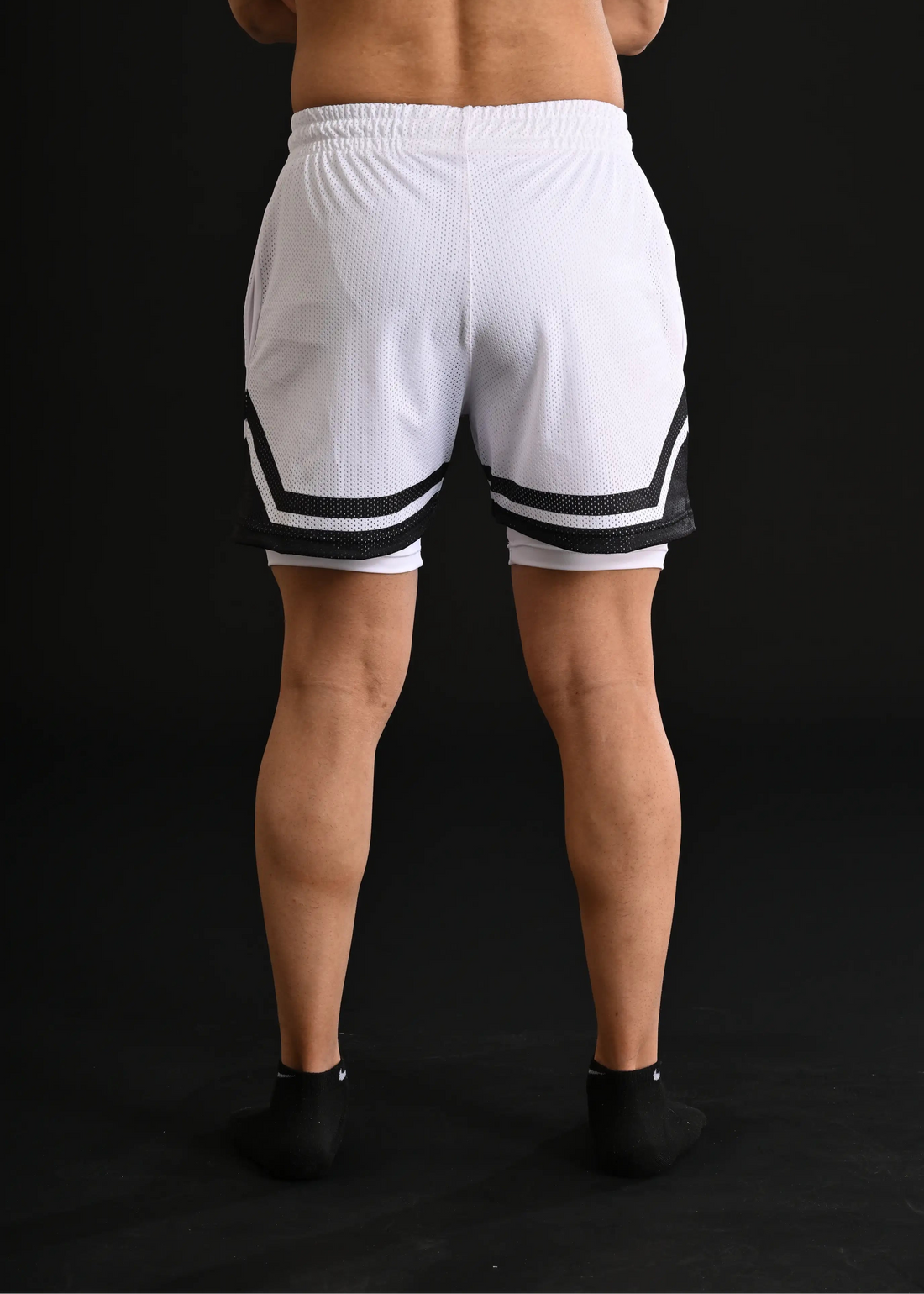 Titan Mesh Shorts with Compression [WHITE]
