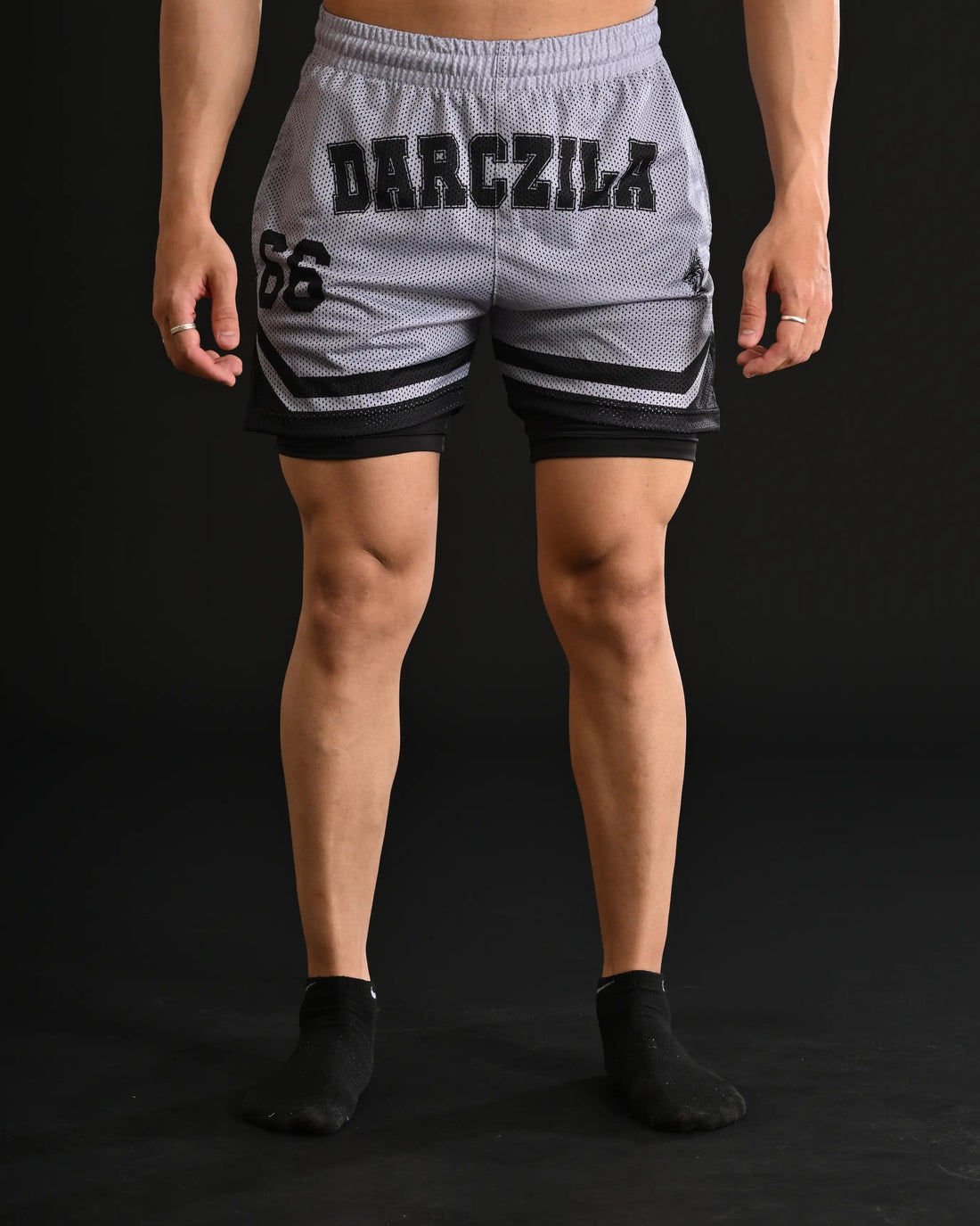 Titan Mesh Shorts with Compression [GREY]
