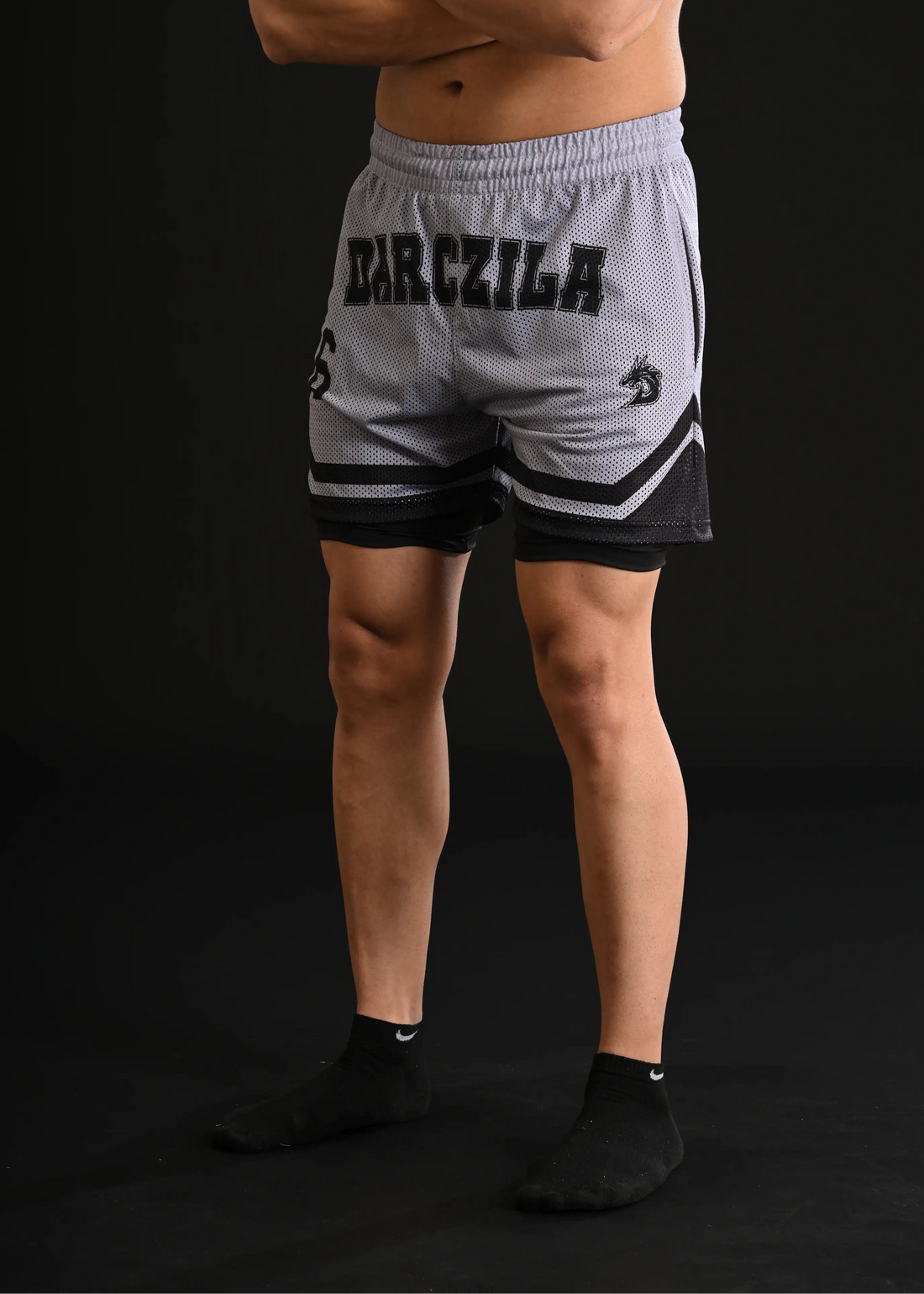 Titan Mesh Shorts with Compression [GREY]