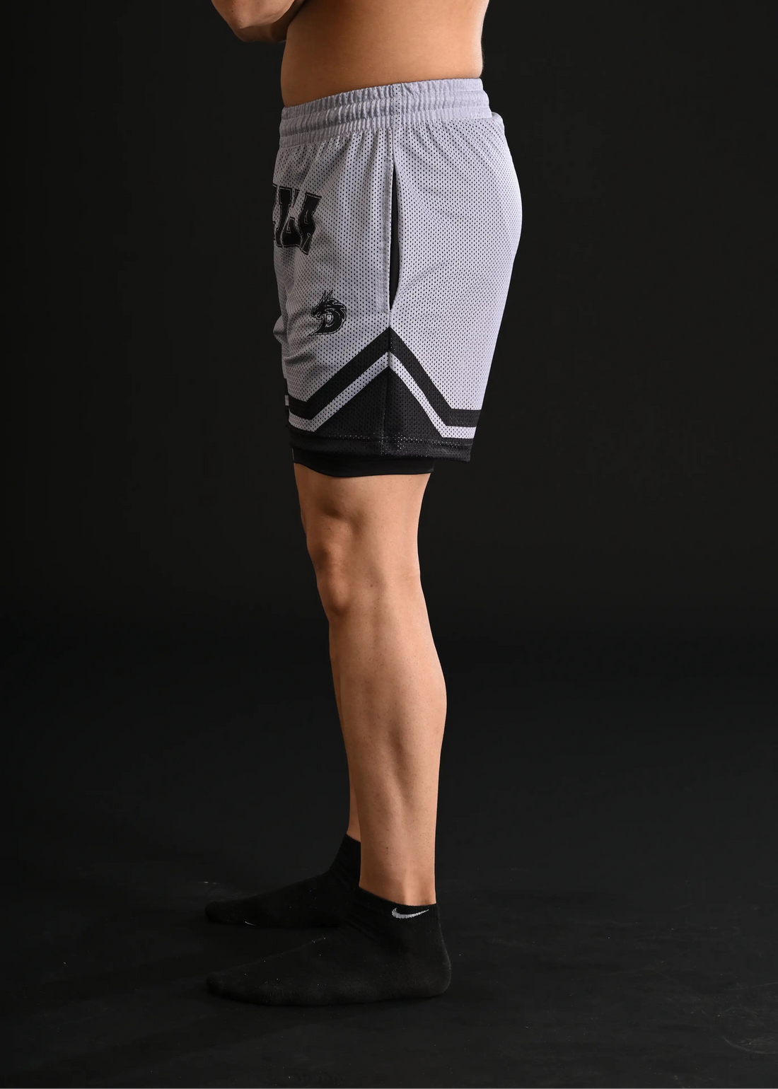 Titan Mesh Shorts with Compression [GREY]