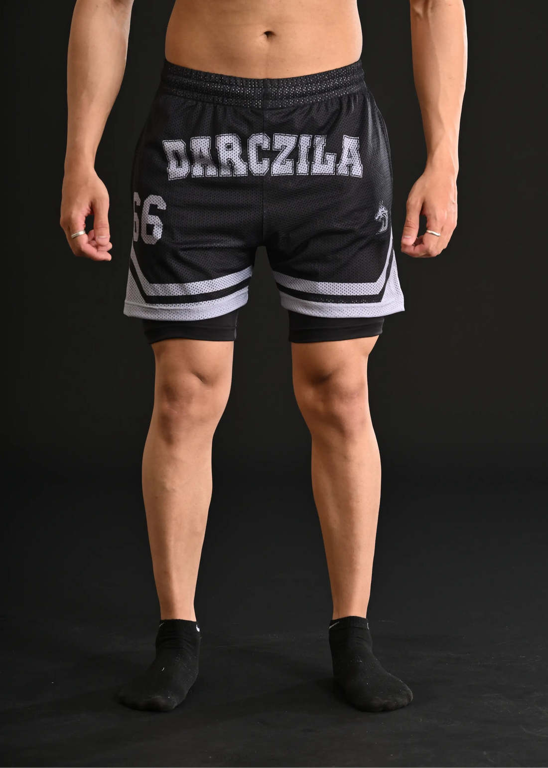 Titan Mesh Shorts with Compression [BLACK]