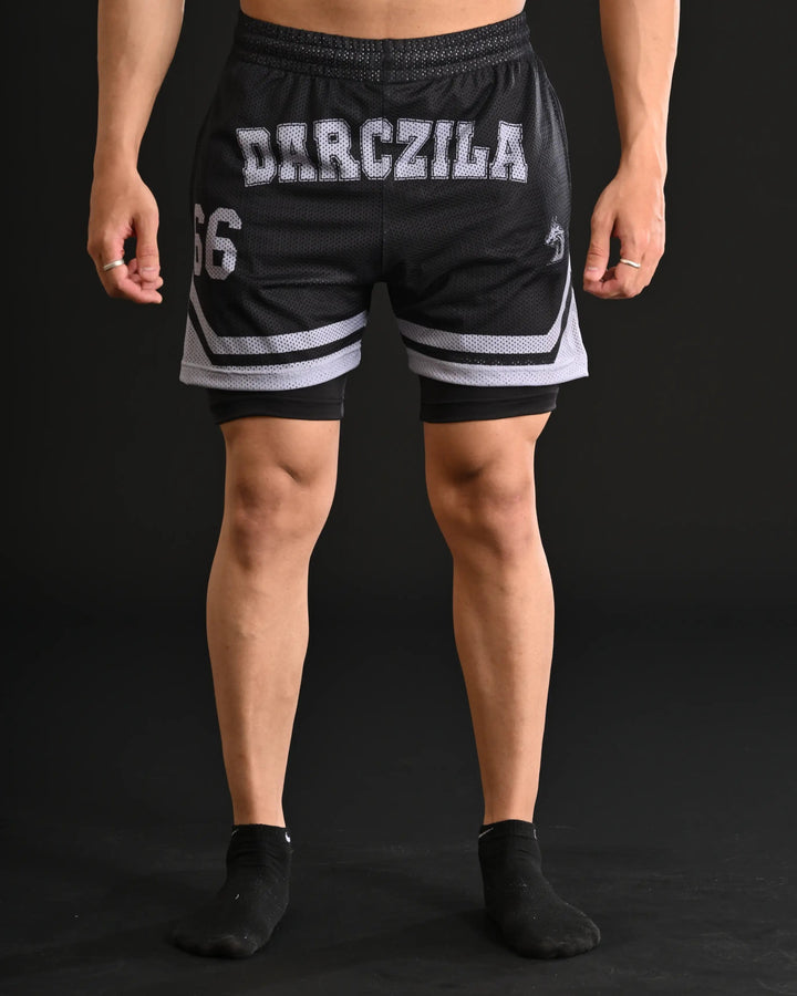 Titan Mesh Shorts with Compression [BLACK]