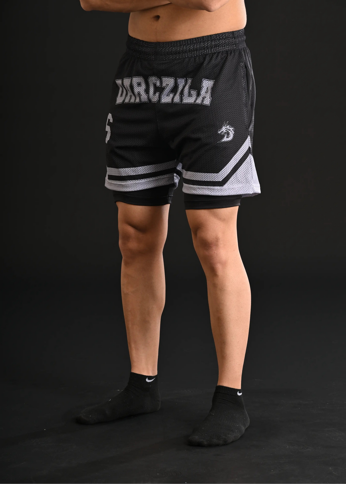 Titan Mesh Shorts with Compression [BLACK]
