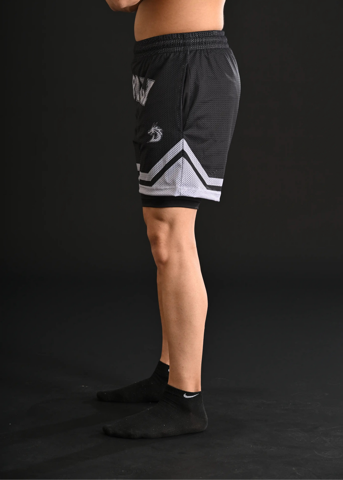 Titan Mesh Shorts with Compression [BLACK]