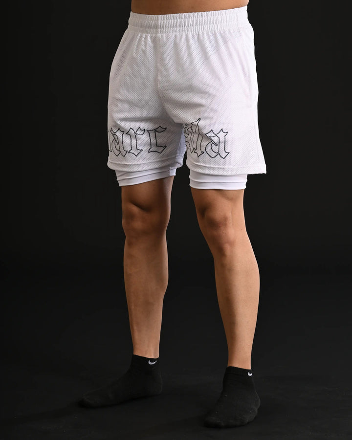Mesh Shorts with Compression [WHITE]