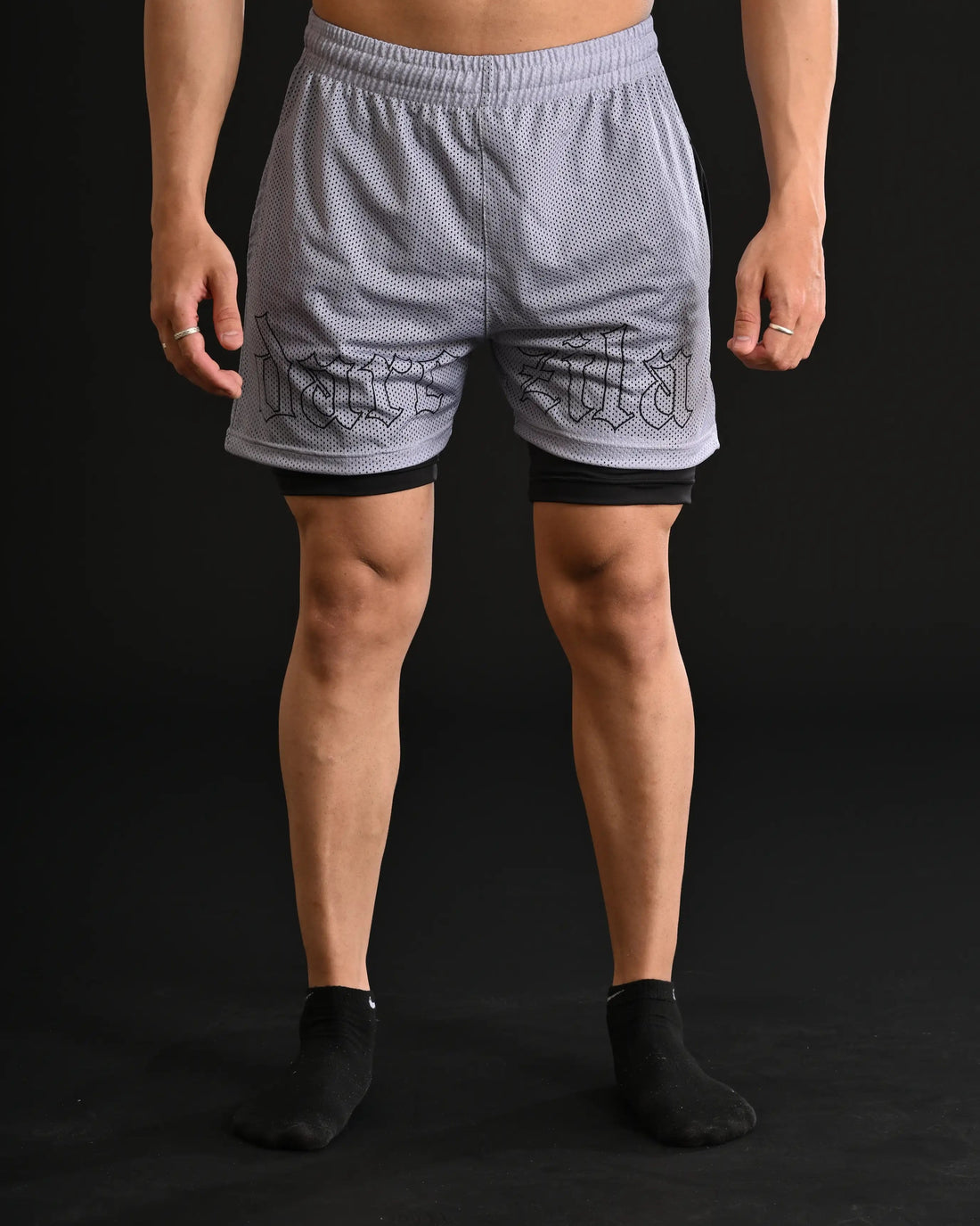 Mesh Shorts with Compression [GREY]