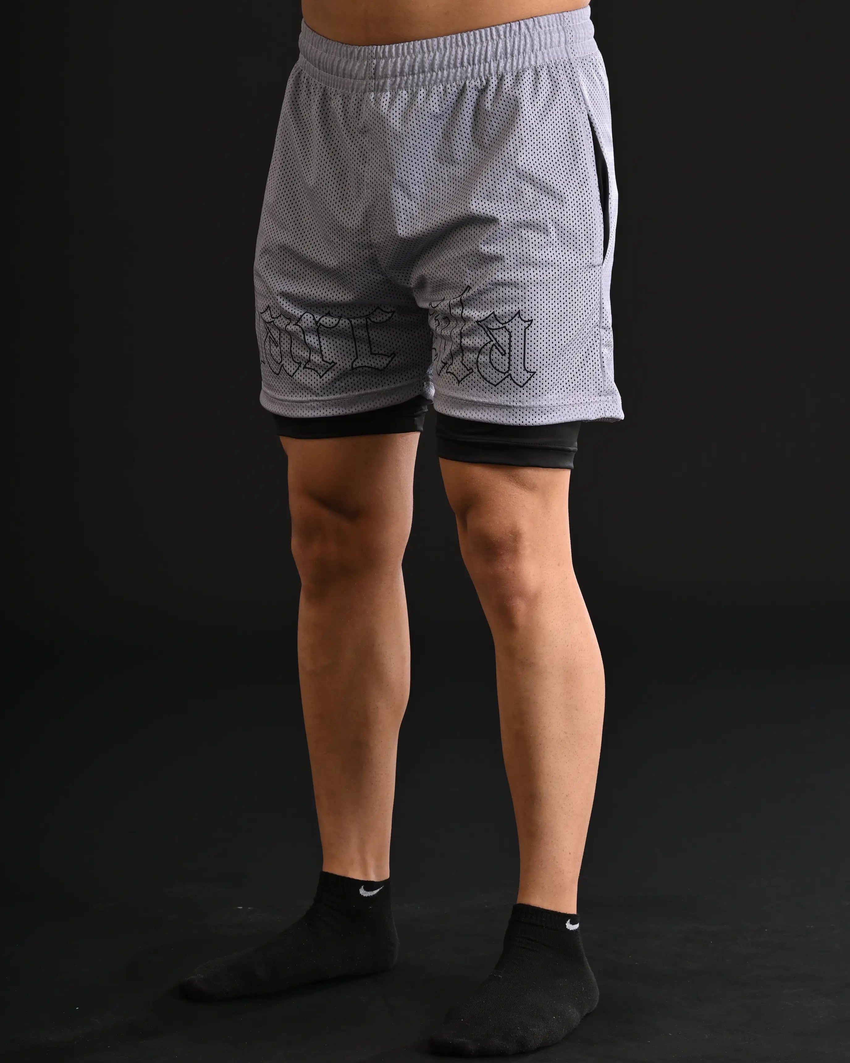 Mesh Shorts with Compression [GREY]