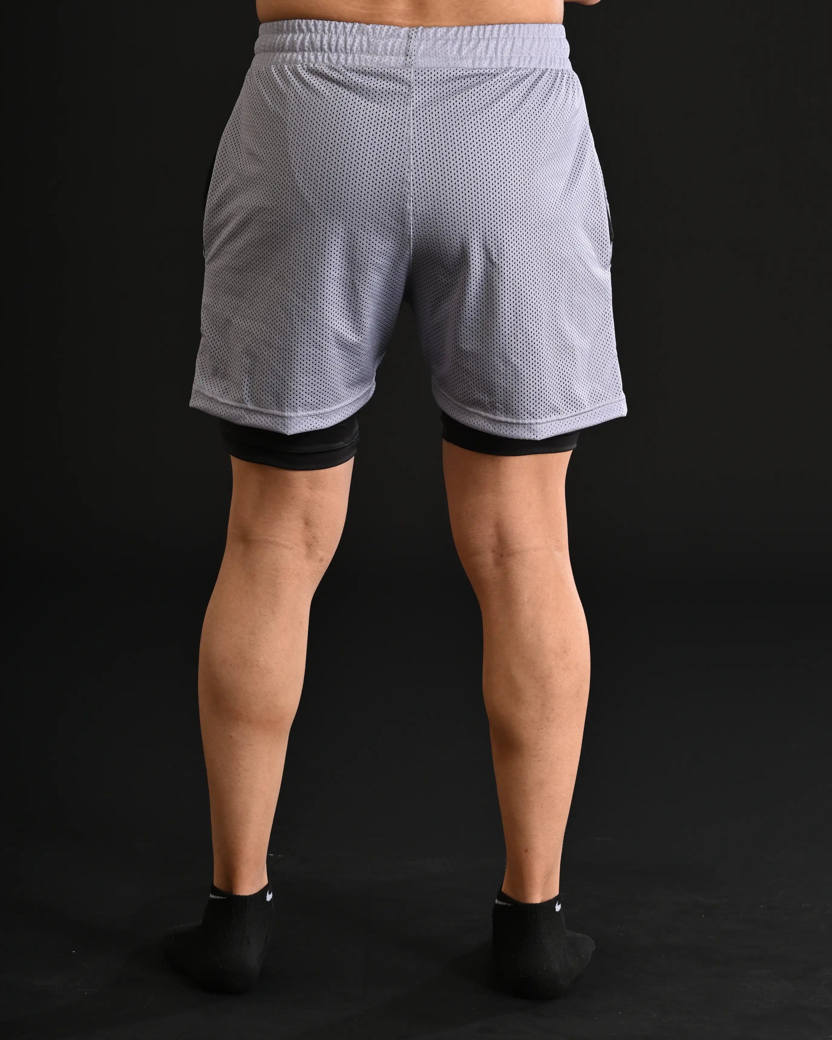 Mesh Shorts with Compression [GREY]