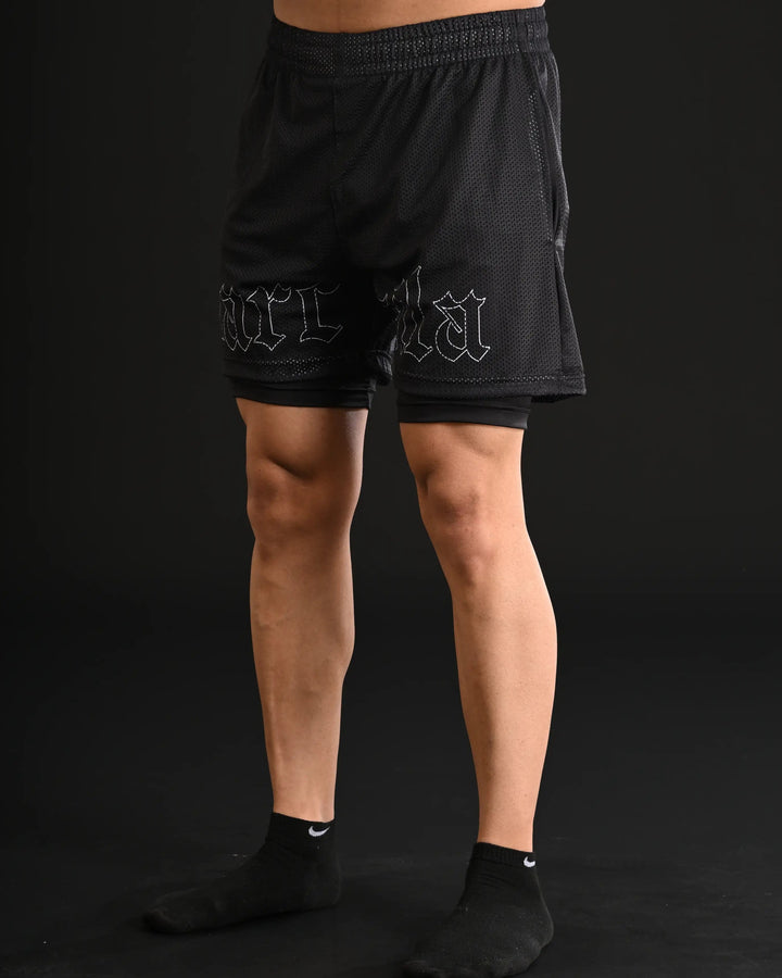 Mesh Shorts with Compression [BLACK]