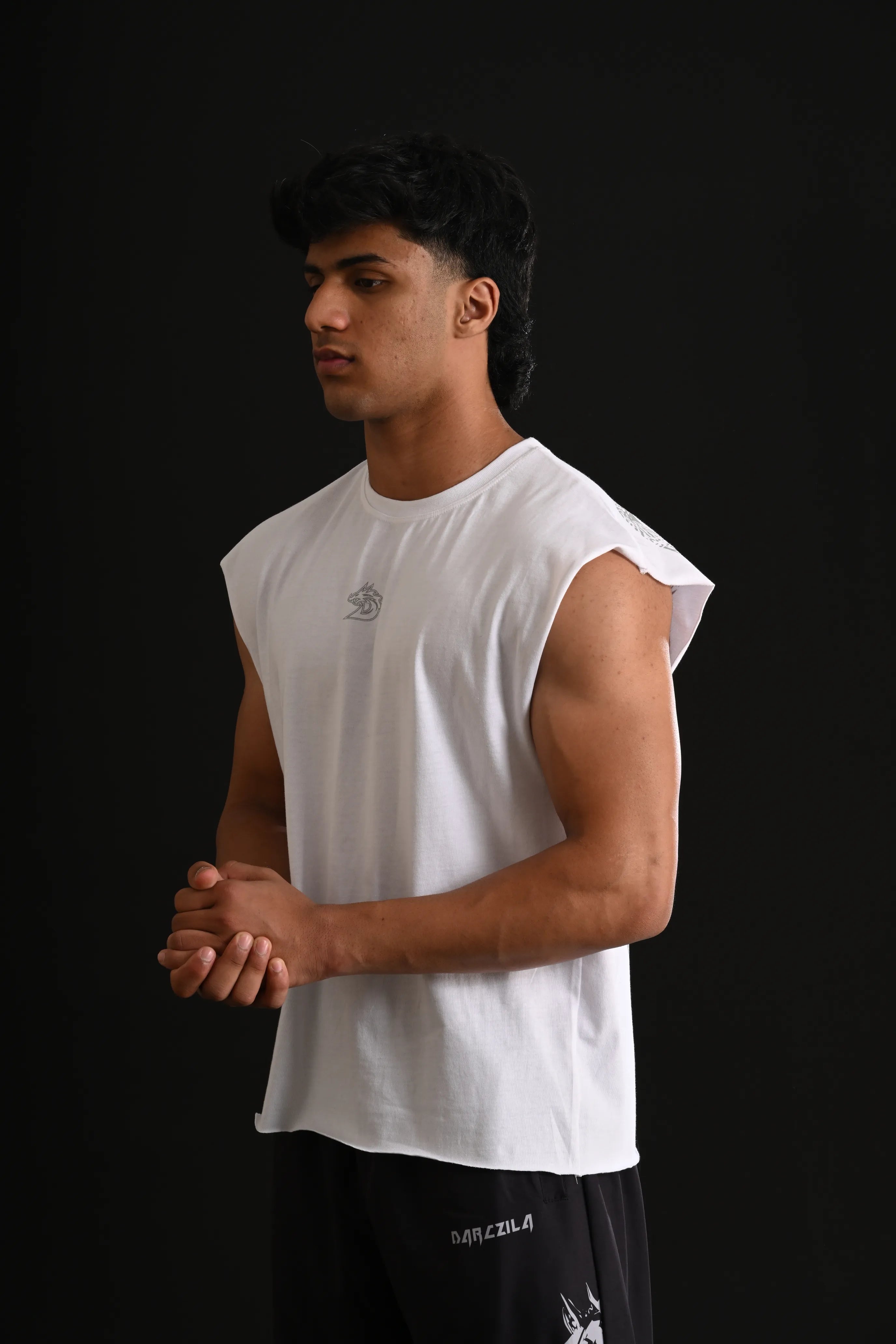 SNAKE CROPPED TANK [WHITE]