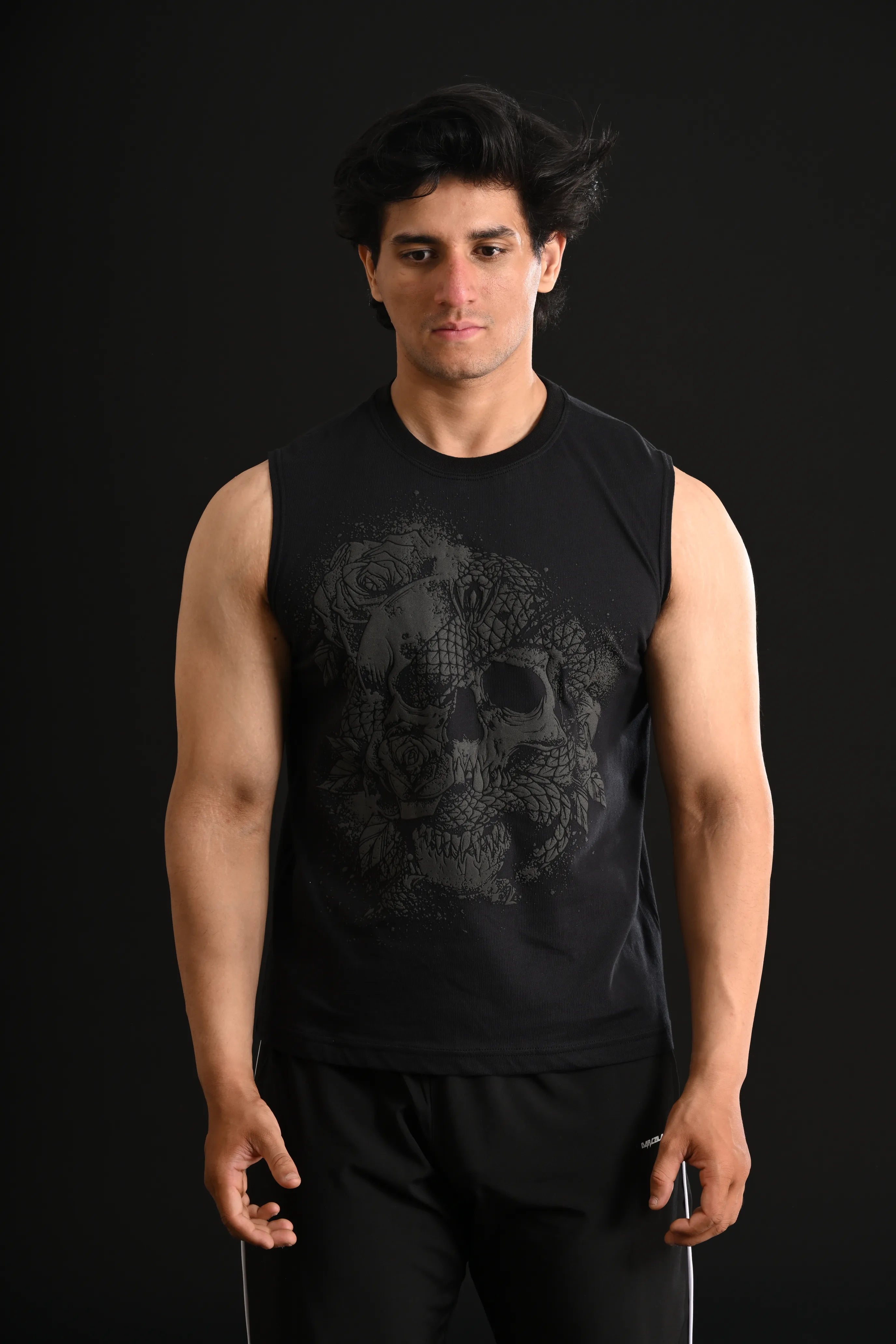 SKULL Cropped Tank [BLACK]