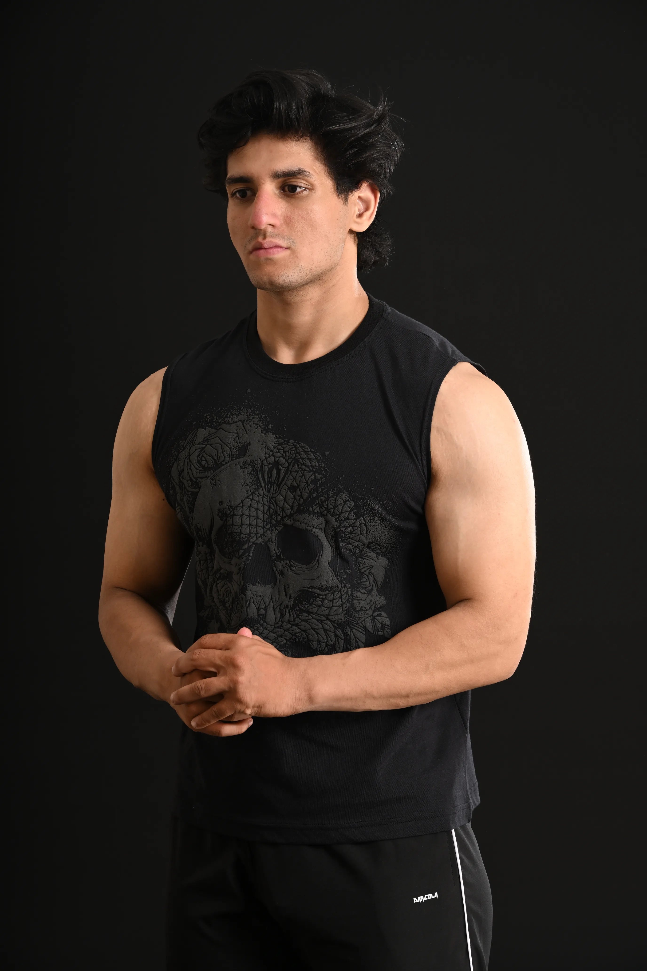 SKULL Cropped Tank [BLACK]