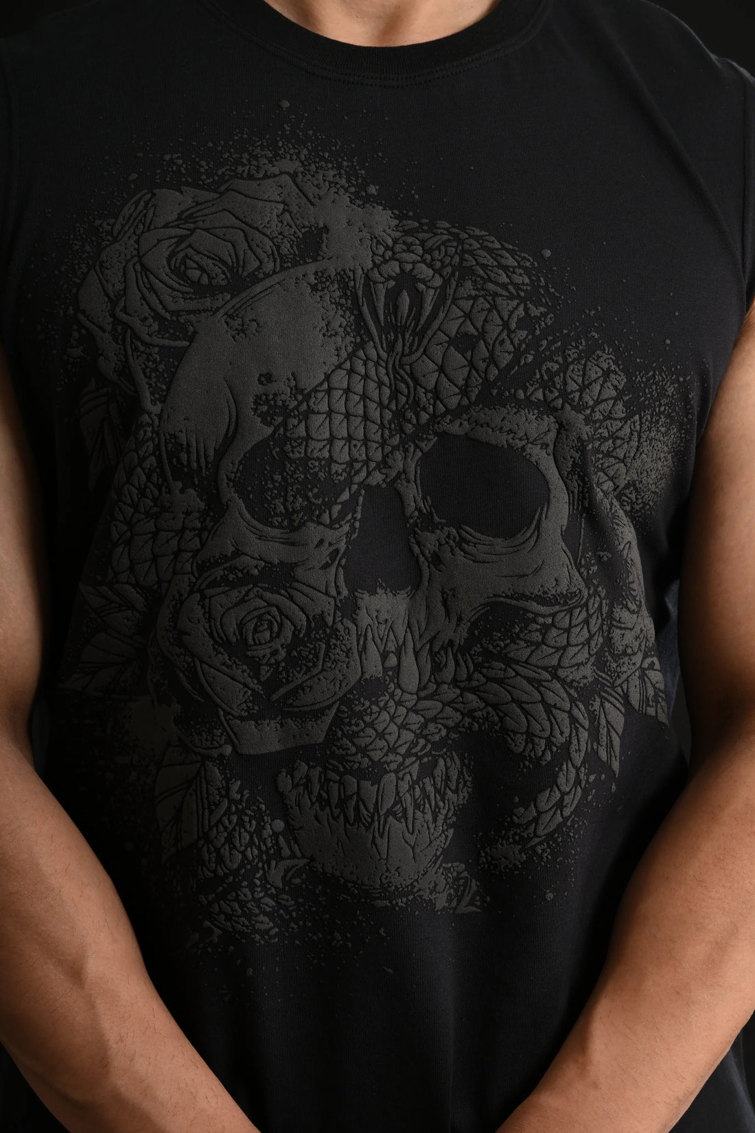 SKULL Cropped Tank [BLACK]